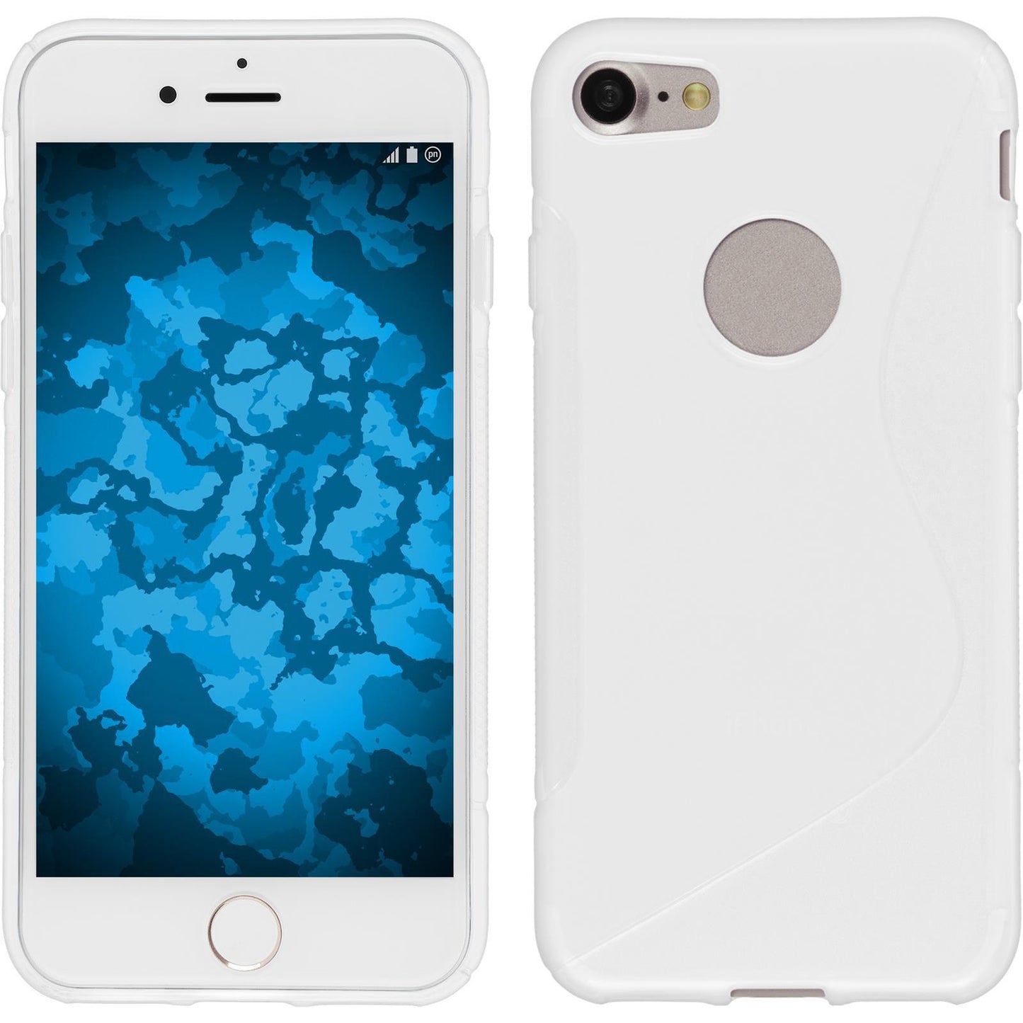 PhoneNatic Case kompatibel mit Apple iPhone 8 - weifl Silikon Hülle S-Style + 2 Schutzfolien