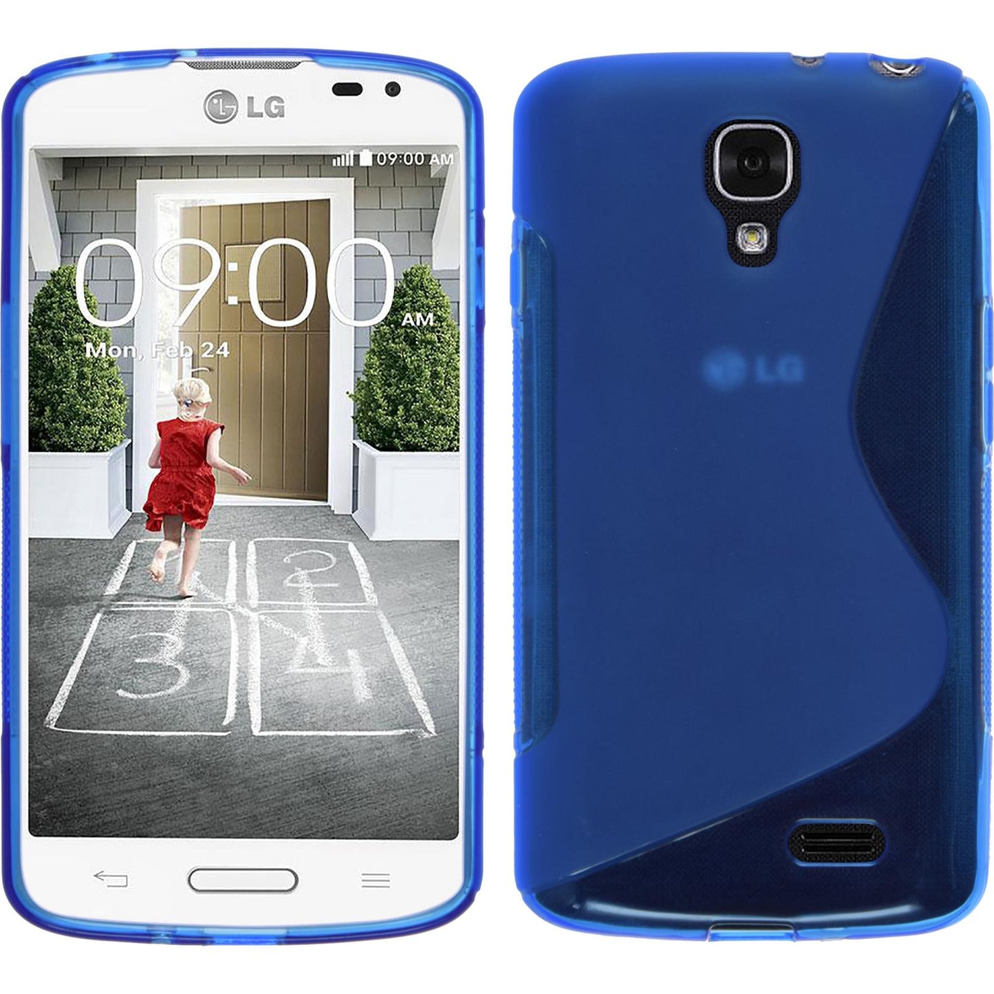PhoneNatic Case kompatibel mit LG F70 - blau Silikon Hülle S-Style + 2 Schutzfolien