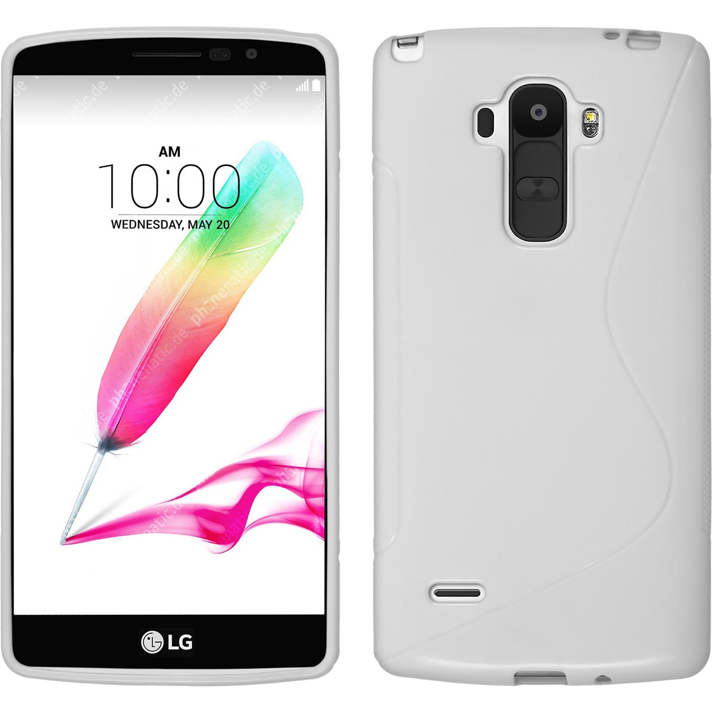 PhoneNatic Case kompatibel mit LG G4 Stylus - weifl Silikon Hülle S-Style + 2 Schutzfolien