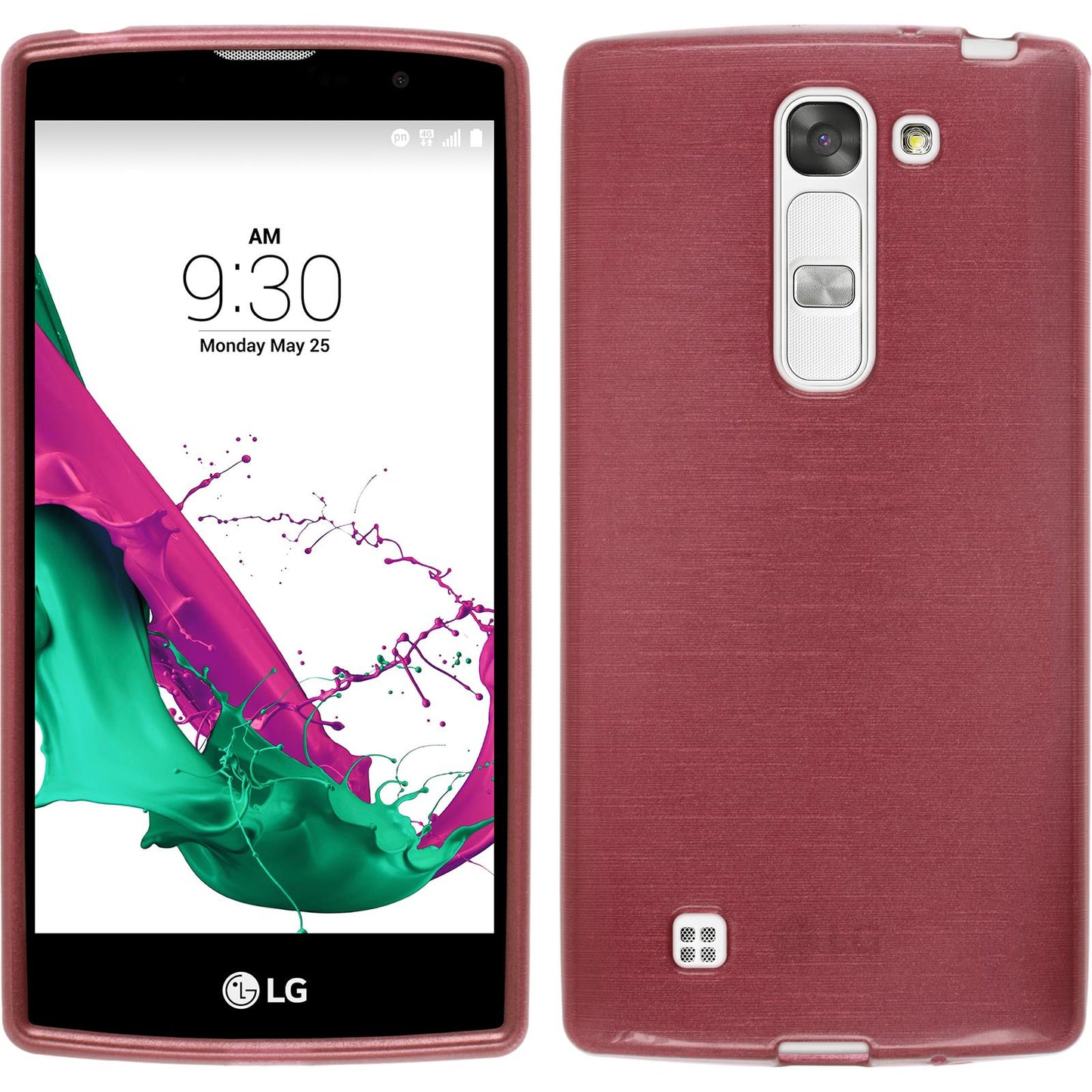 PhoneNatic Case kompatibel mit LG G4c - rosa Silikon Hülle brushed + 2 Schutzfolien