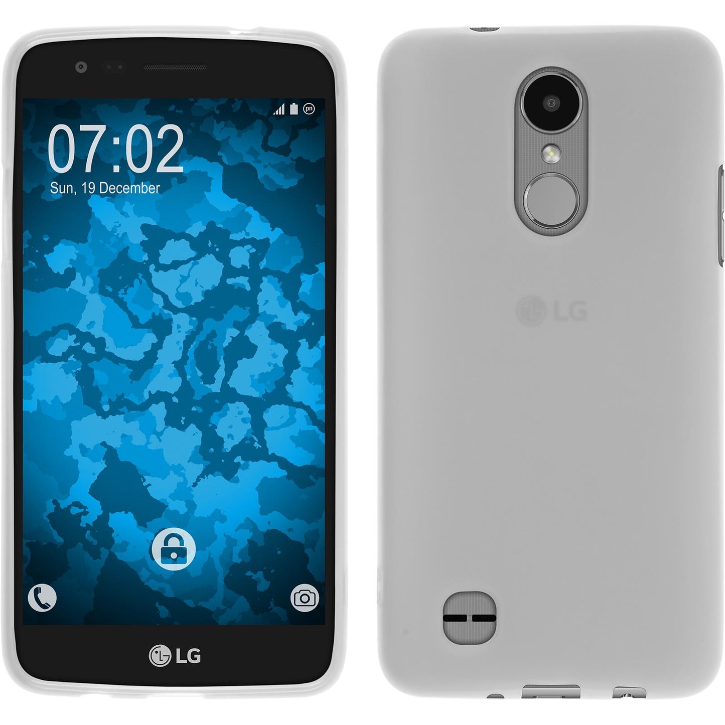 PhoneNatic Case kompatibel mit LG K4 2017 - weifl Silikon Hülle matt + 2 Schutzfolien
