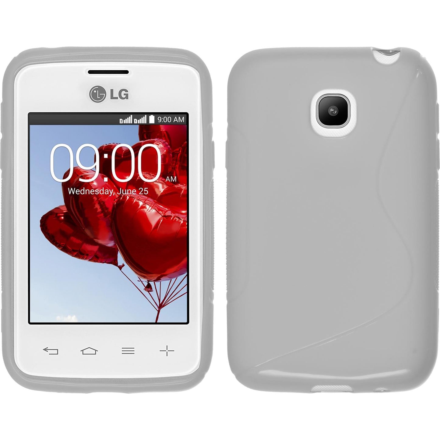 PhoneNatic Case kompatibel mit LG L20 - weifl Silikon Hülle S-Style + 2 Schutzfolien