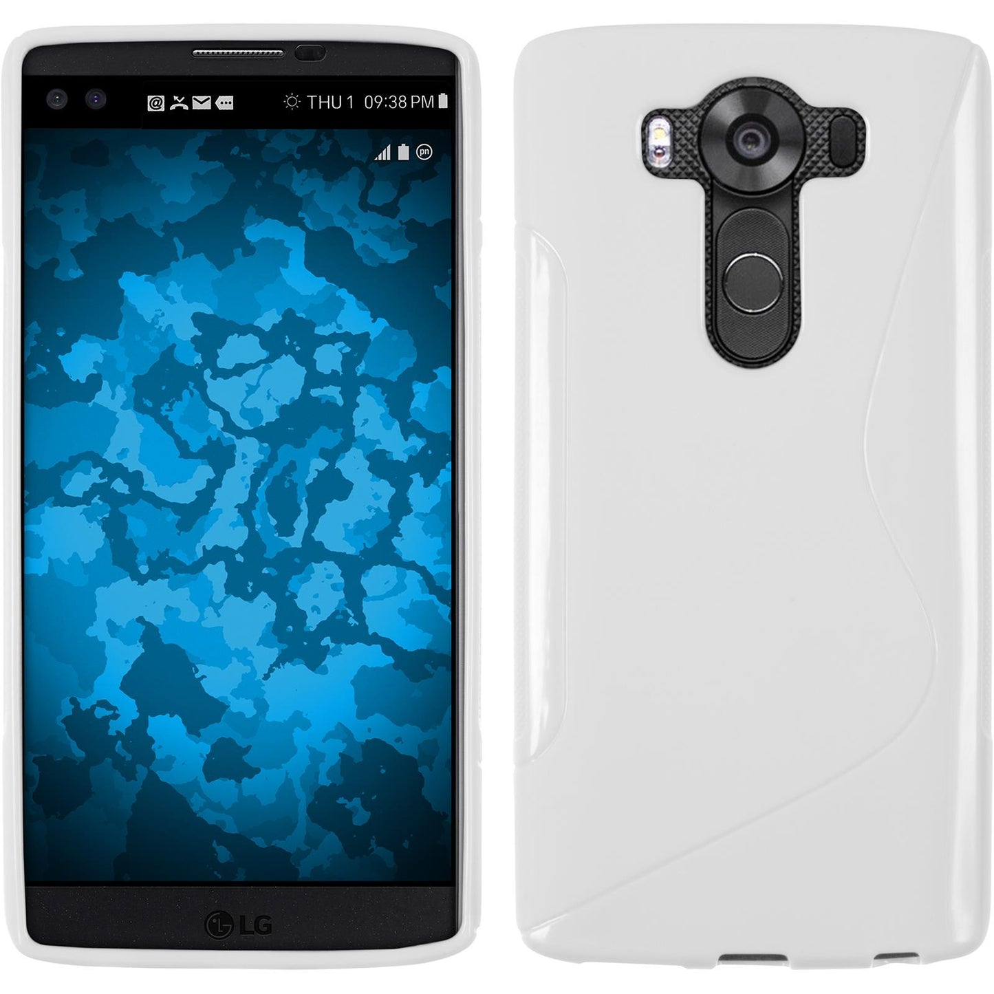 PhoneNatic Case kompatibel mit LG V10 - weifl Silikon Hülle S-Style Cover