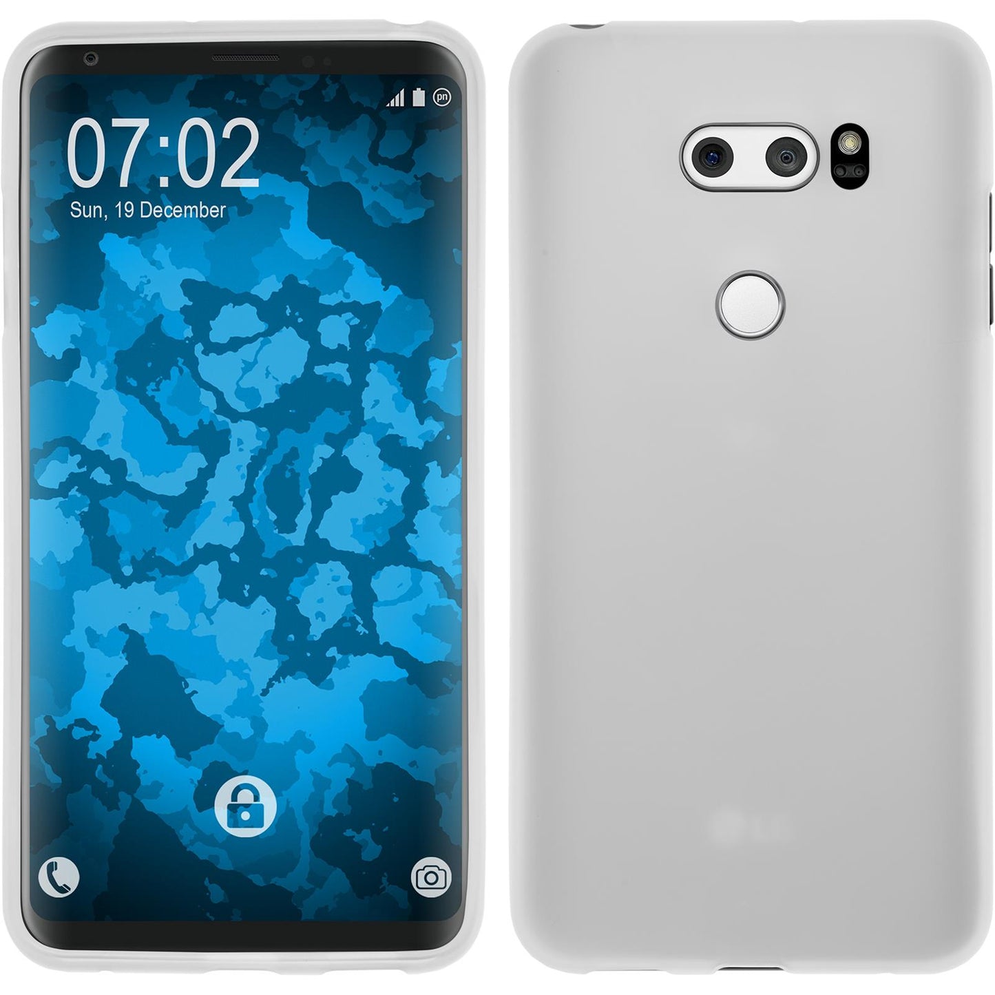 PhoneNatic Case kompatibel mit LG V30 / V30S ThinQ - weifl Silikon Hülle matt Cover