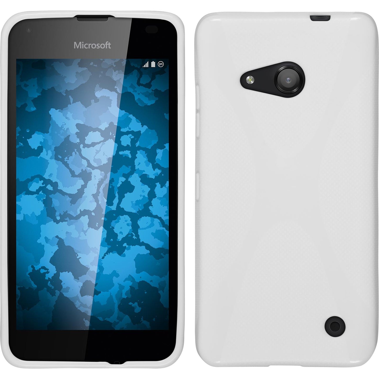 PhoneNatic Case kompatibel mit Microsoft Lumia 550 - weifl Silikon Hülle X-Style + 2 Schutzfolien