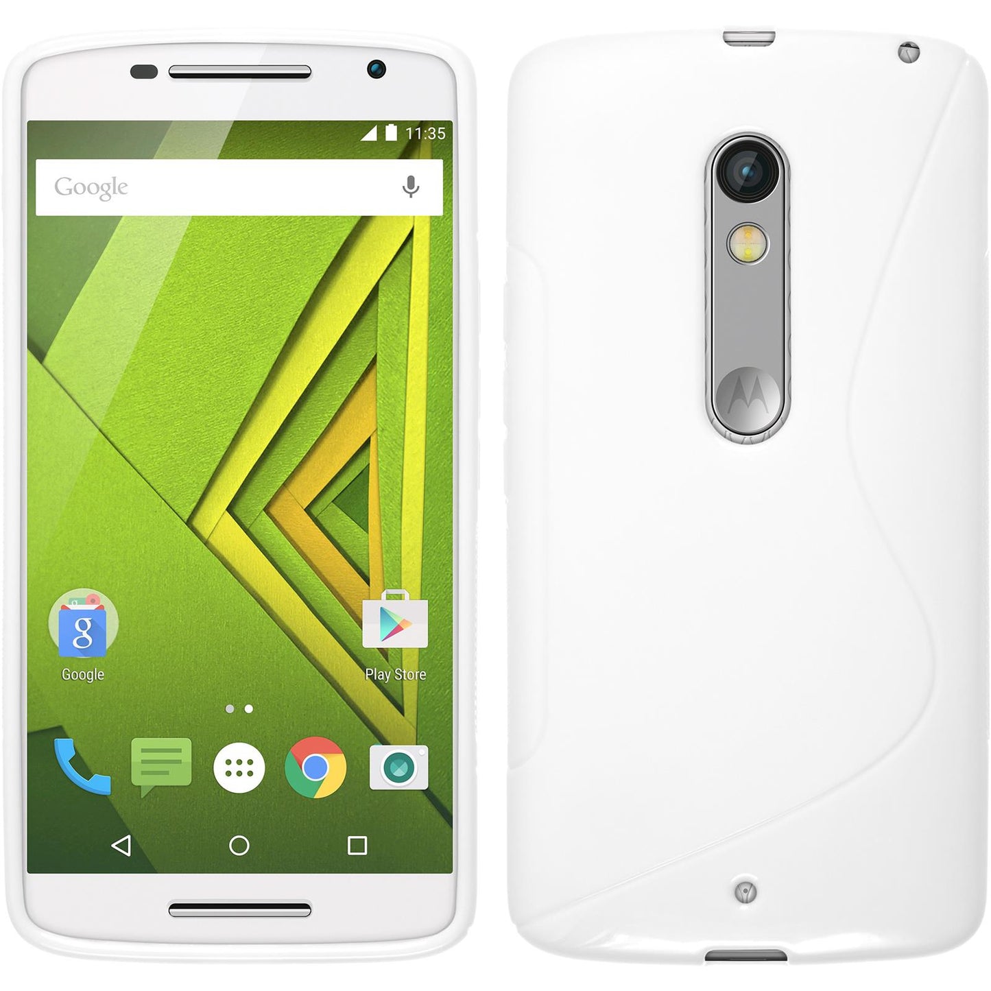 PhoneNatic Case kompatibel mit Motorola Moto X Play - weifl Silikon Hülle S-Style + 2 Schutzfolien