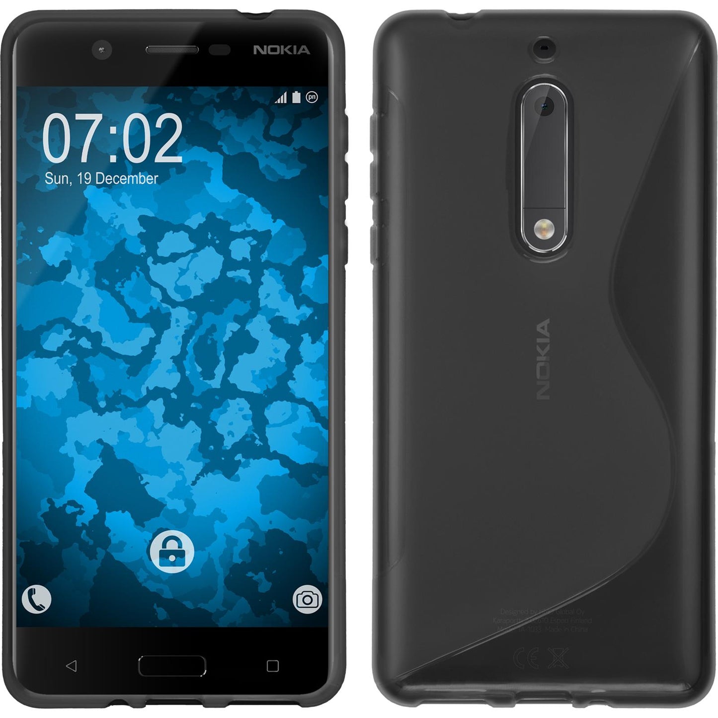 Silikonhülle für Nokia 5 S-Style grau