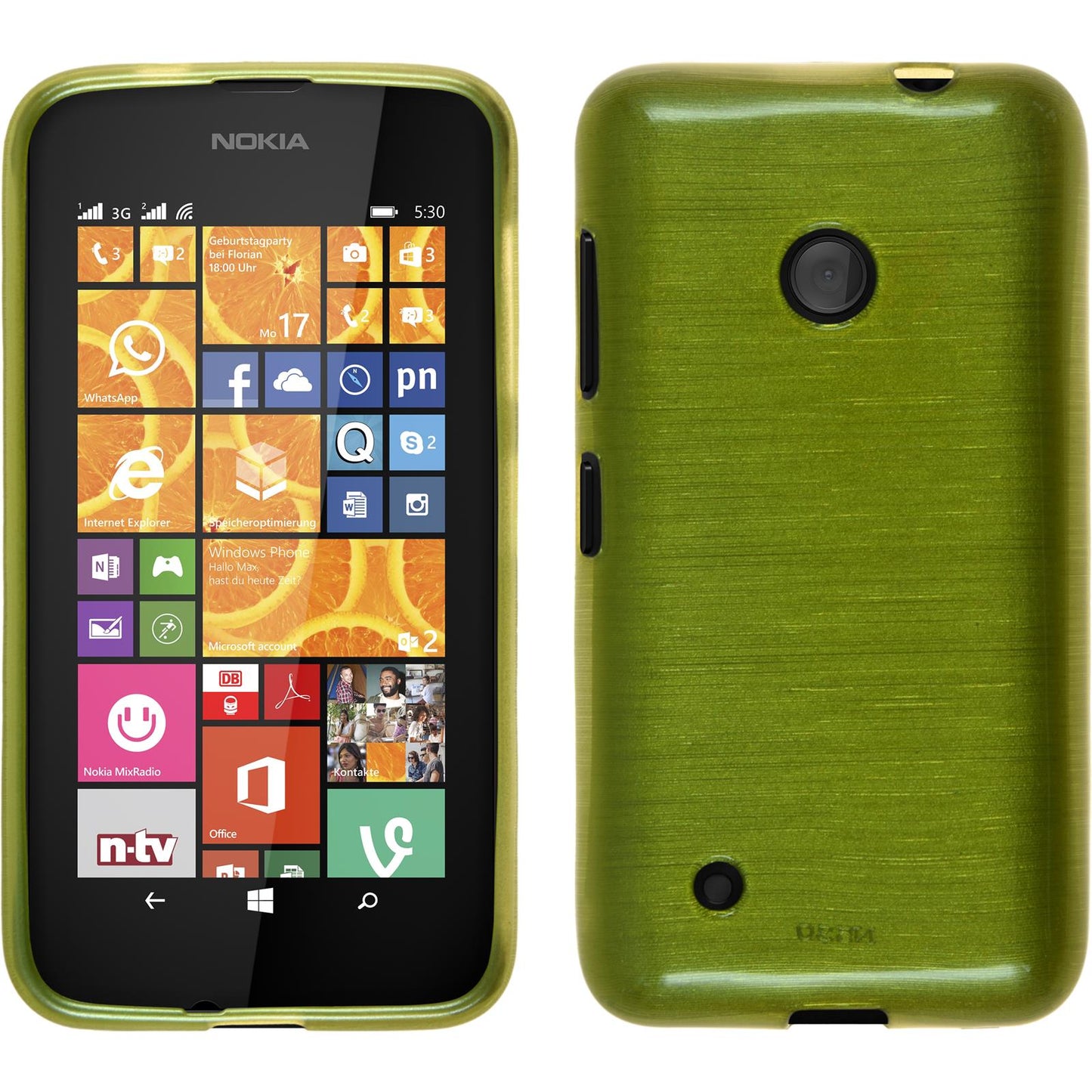 PhoneNatic Case kompatibel mit Nokia Lumia 530 - pastellgrün Silikon Hülle brushed Cover