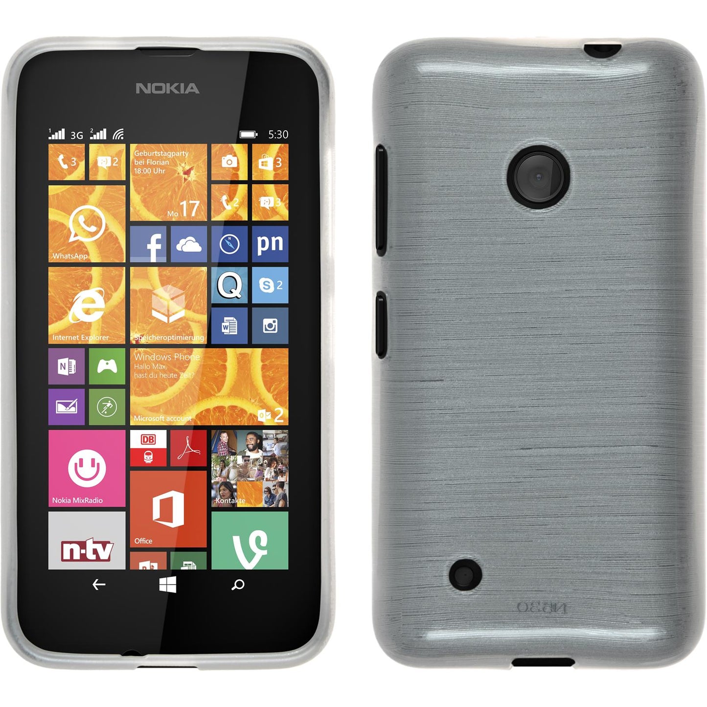 PhoneNatic Case kompatibel mit Nokia Lumia 530 - weifl Silikon Hülle brushed Cover