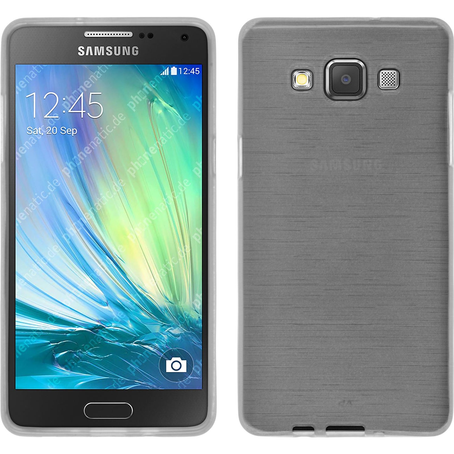 PhoneNatic Case kompatibel mit Samsung Galaxy A3 (A300) - weifl Silikon Hülle brushed + 2 Schutzfolien