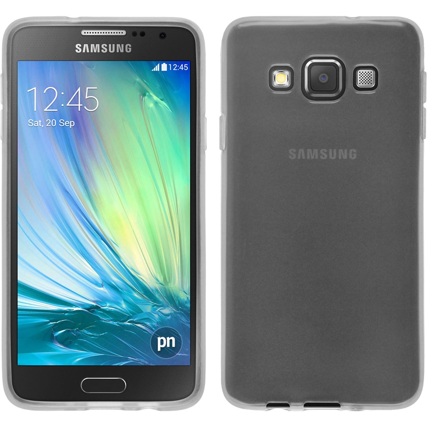 PhoneNatic Case kompatibel mit Samsung Galaxy A3 (A300) - weifl Silikon Hülle transparent + 2 Schutzfolien
