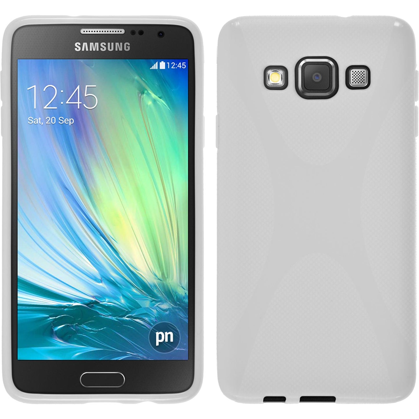 PhoneNatic Case kompatibel mit Samsung Galaxy A3 (A300) - weifl Silikon Hülle X-Style + 2 Schutzfolien