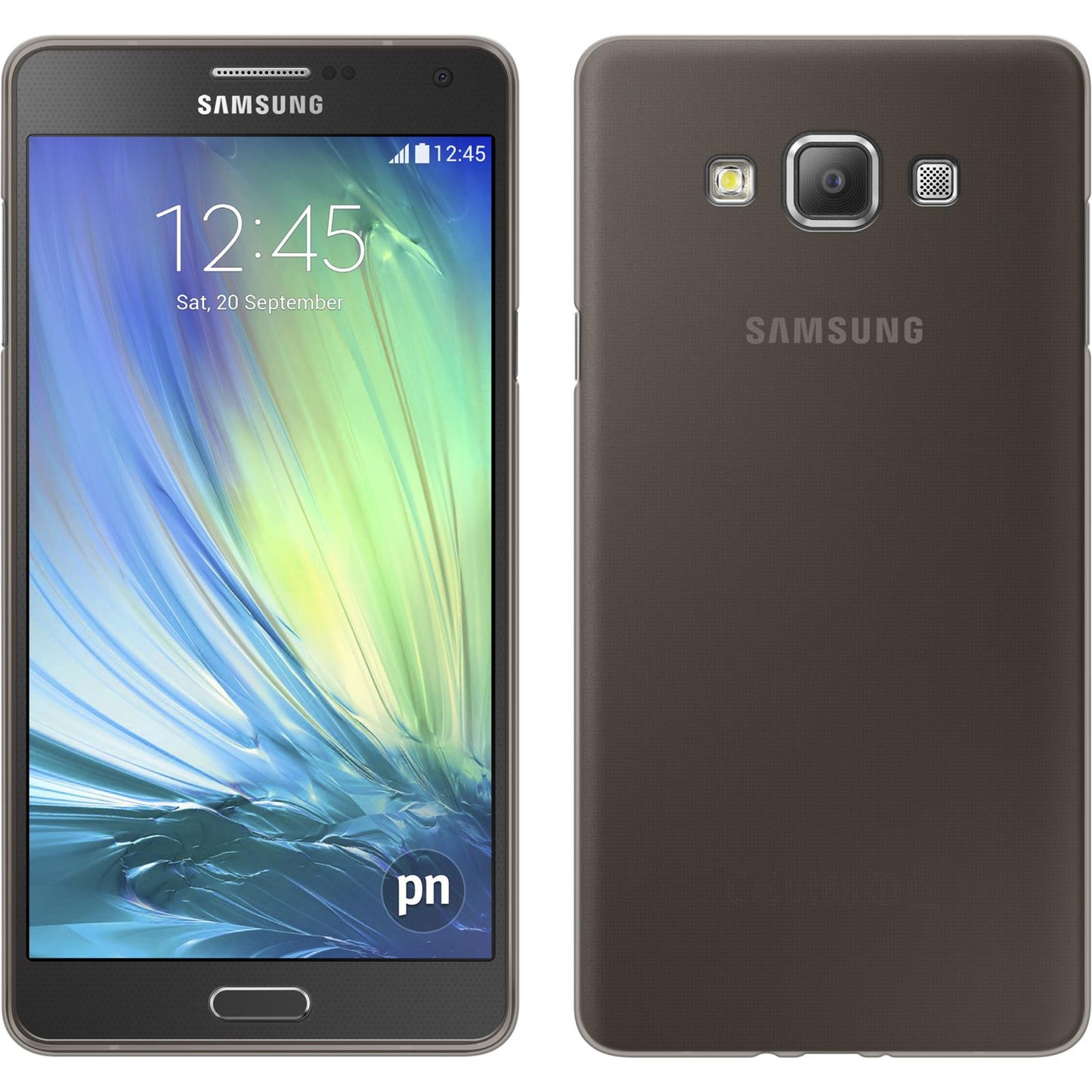PhoneNatic Case kompatibel mit Samsung Galaxy A5 (A500) - grau Silikon Hülle Slimcase + 2 Schutzfolien