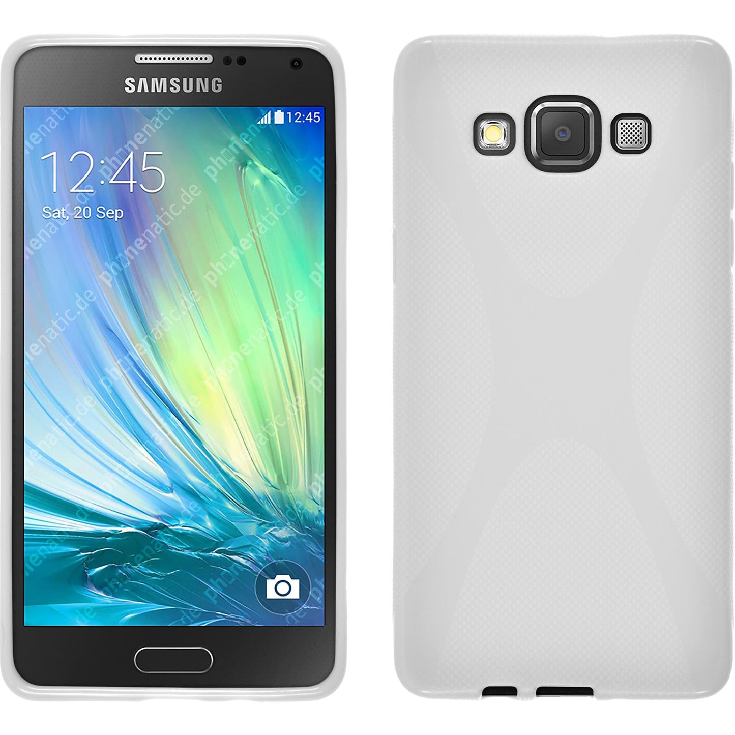 PhoneNatic Case kompatibel mit Samsung Galaxy A5 (A500) - weifl Silikon Hülle X-Style + 2 Schutzfolien