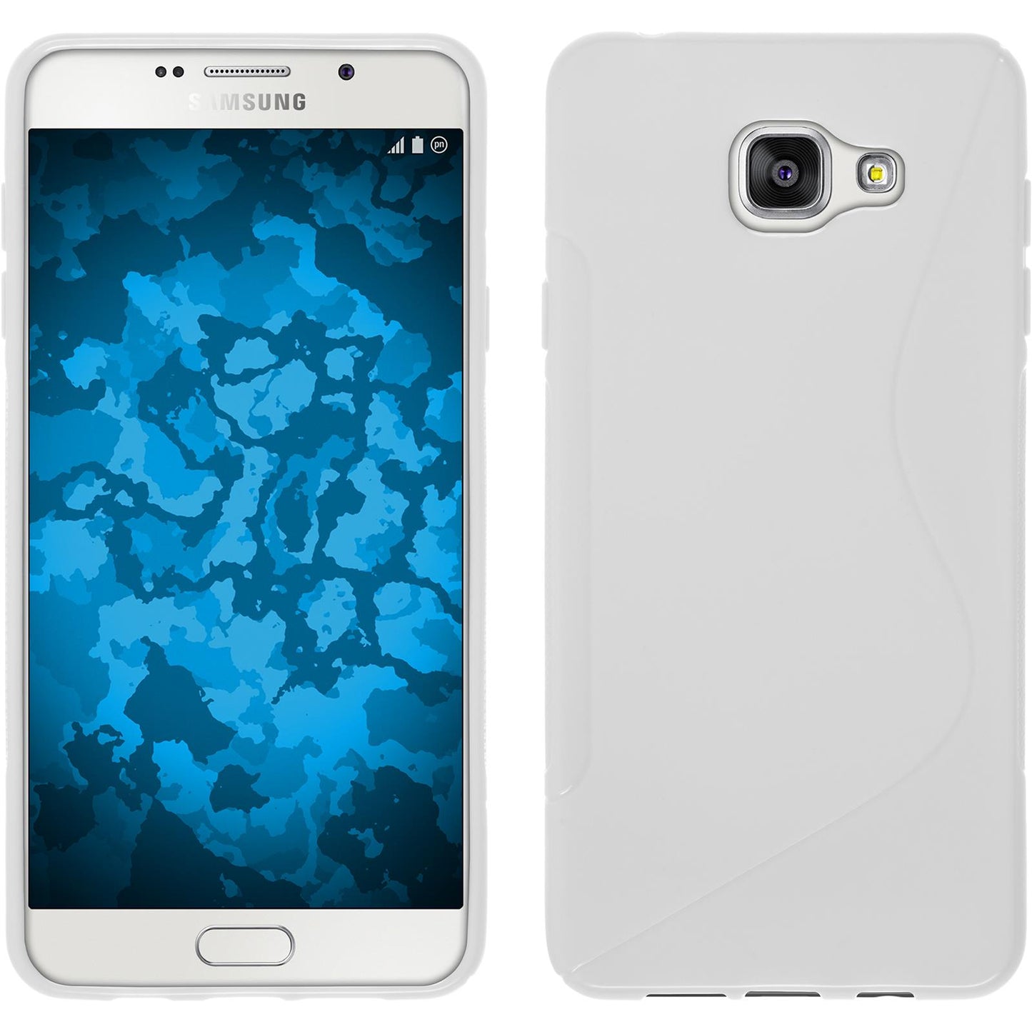 PhoneNatic Case kompatibel mit Samsung Galaxy A7 (2016) A710 - weifl Silikon Hülle S-Style + 2 Schutzfolien