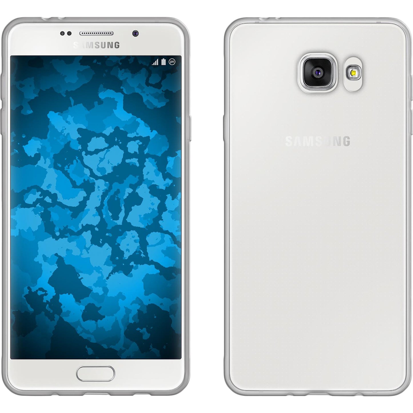 PhoneNatic Case kompatibel mit Samsung Galaxy A7 (2016) A710 - clear Silikon Hülle Slimcase + 2 Schutzfolien