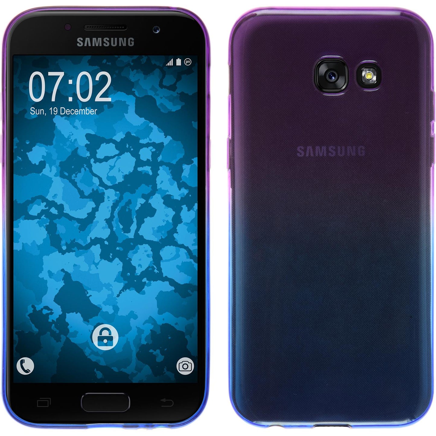 PhoneNatic Case kompatibel mit Samsung Galaxy A7 (2017) - Design:04 Silikon Hülle OmbrË + 2 Schutzfolien