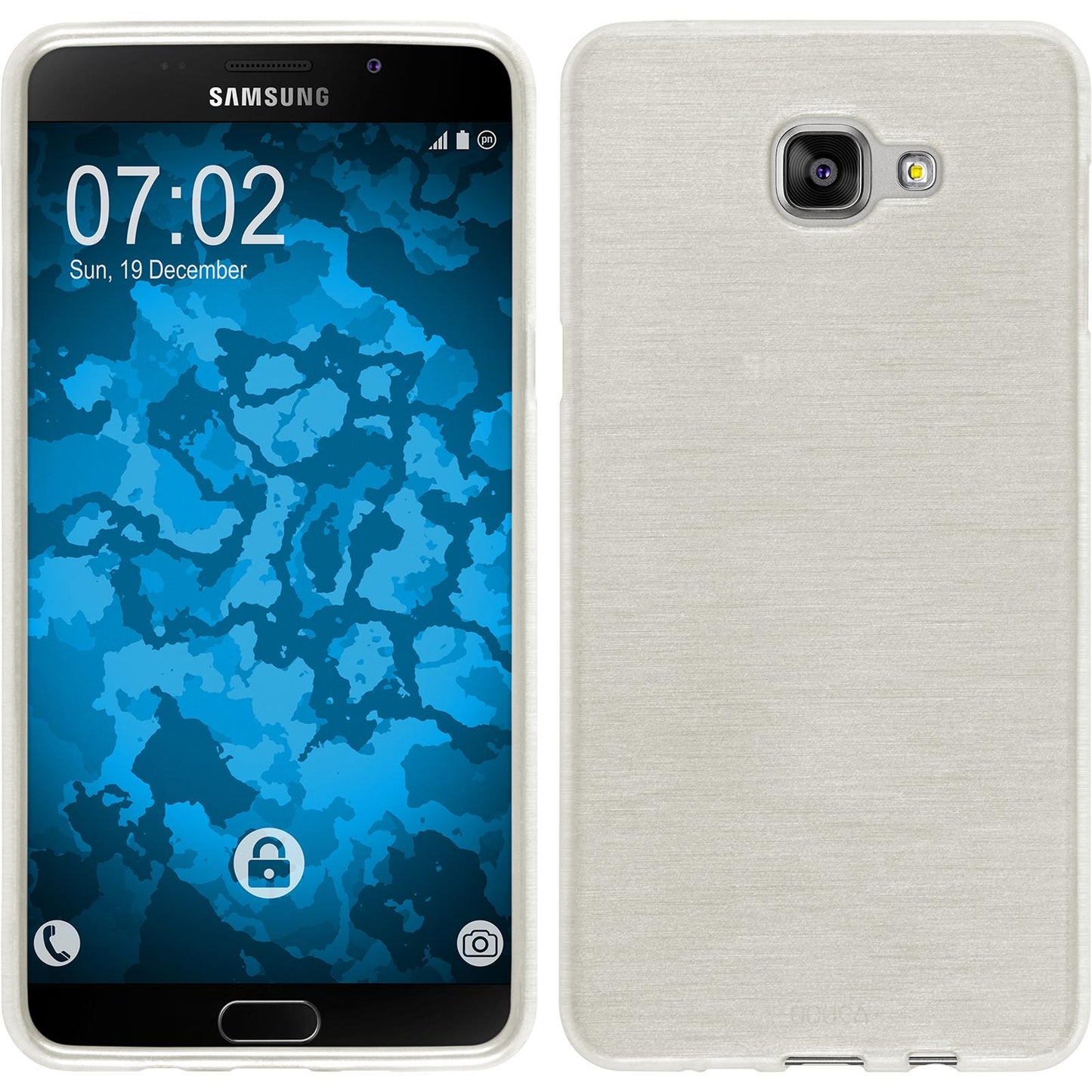 PhoneNatic Case kompatibel mit Samsung Galaxy A9 (2016) - weifl Silikon Hülle brushed Cover