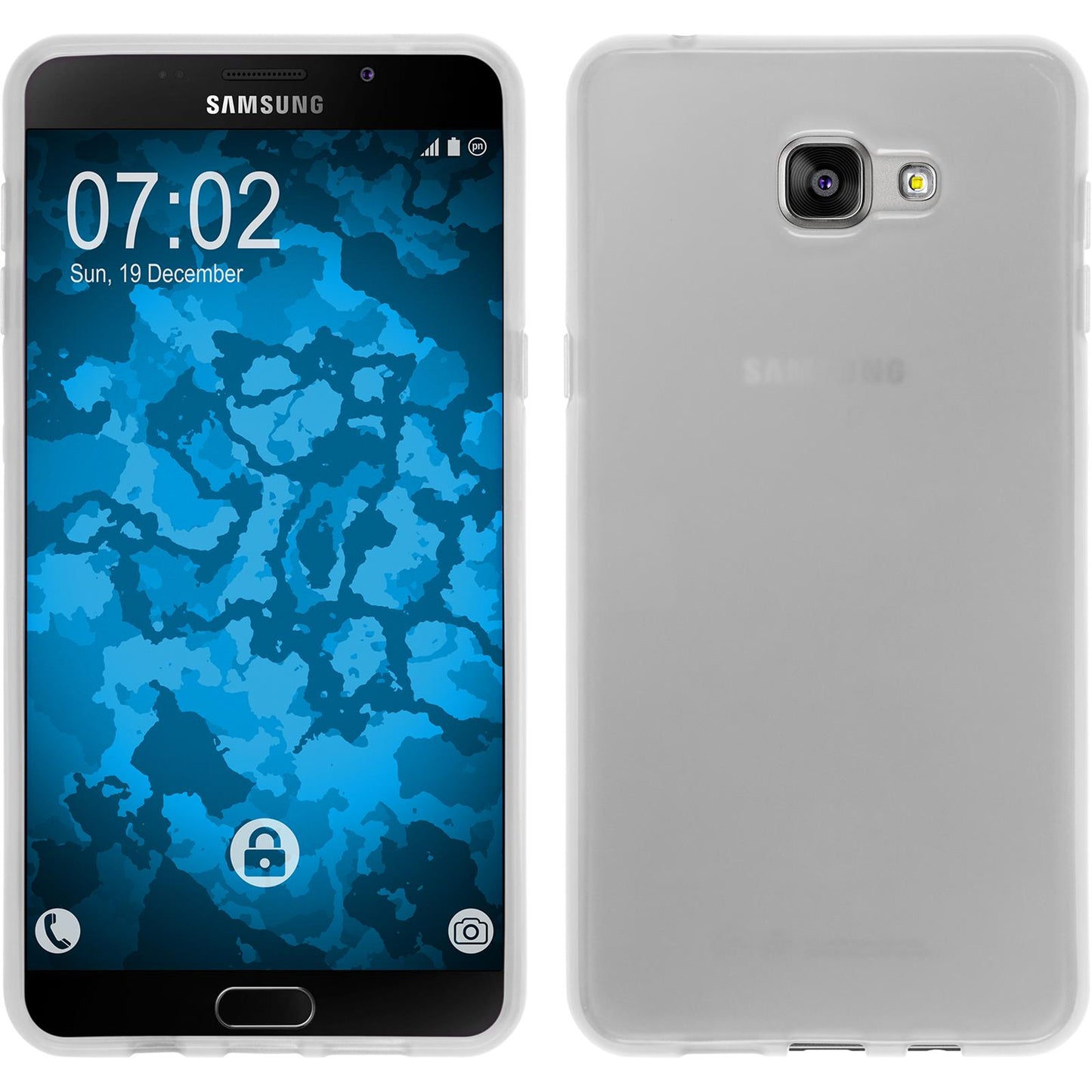 PhoneNatic Case kompatibel mit Samsung Galaxy A9 (2016) - weifl Silikon Hülle transparent + 2 Schutzfolien