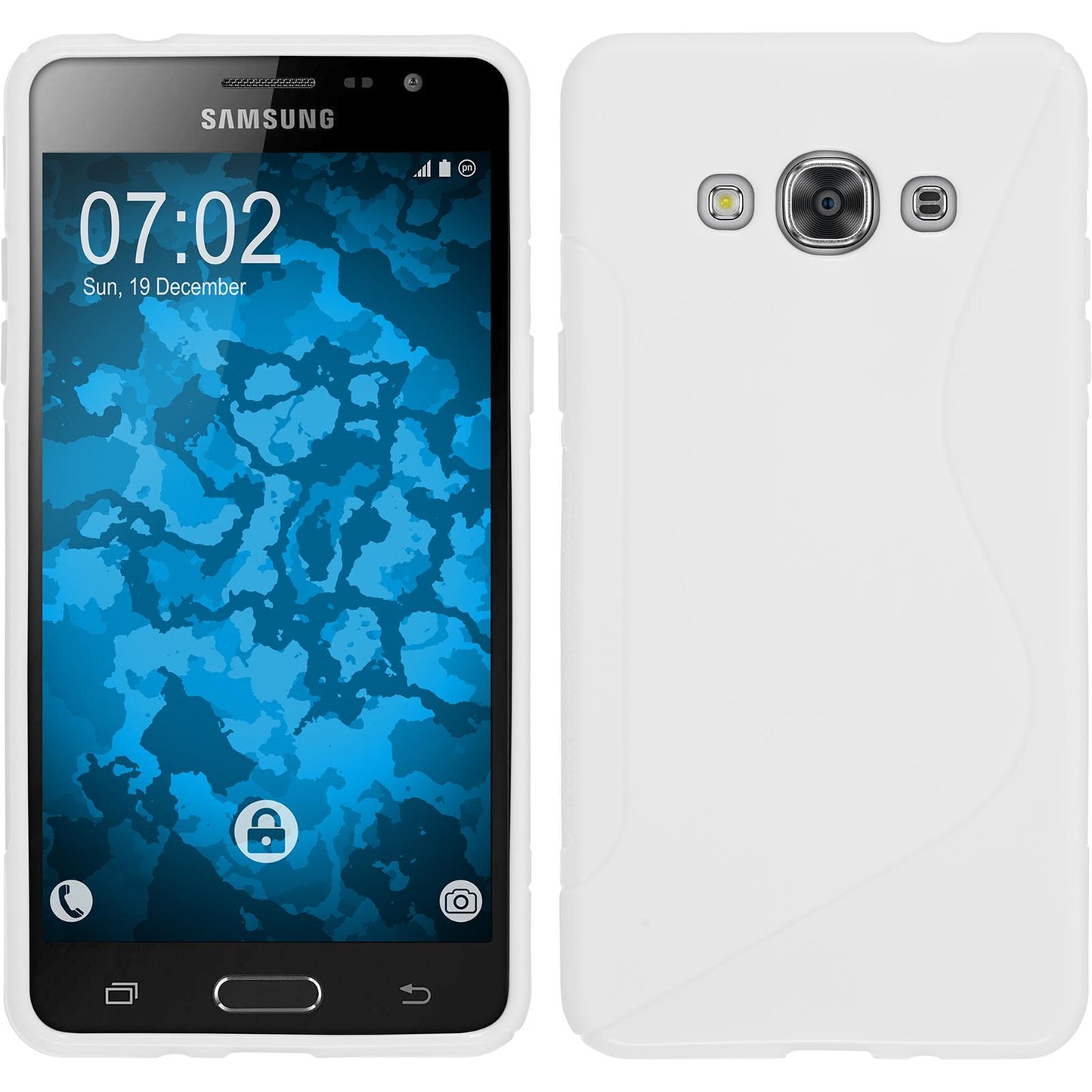PhoneNatic Case kompatibel mit Samsung Galaxy J3 Pro - weifl Silikon Hülle S-Style + 2 Schutzfolien