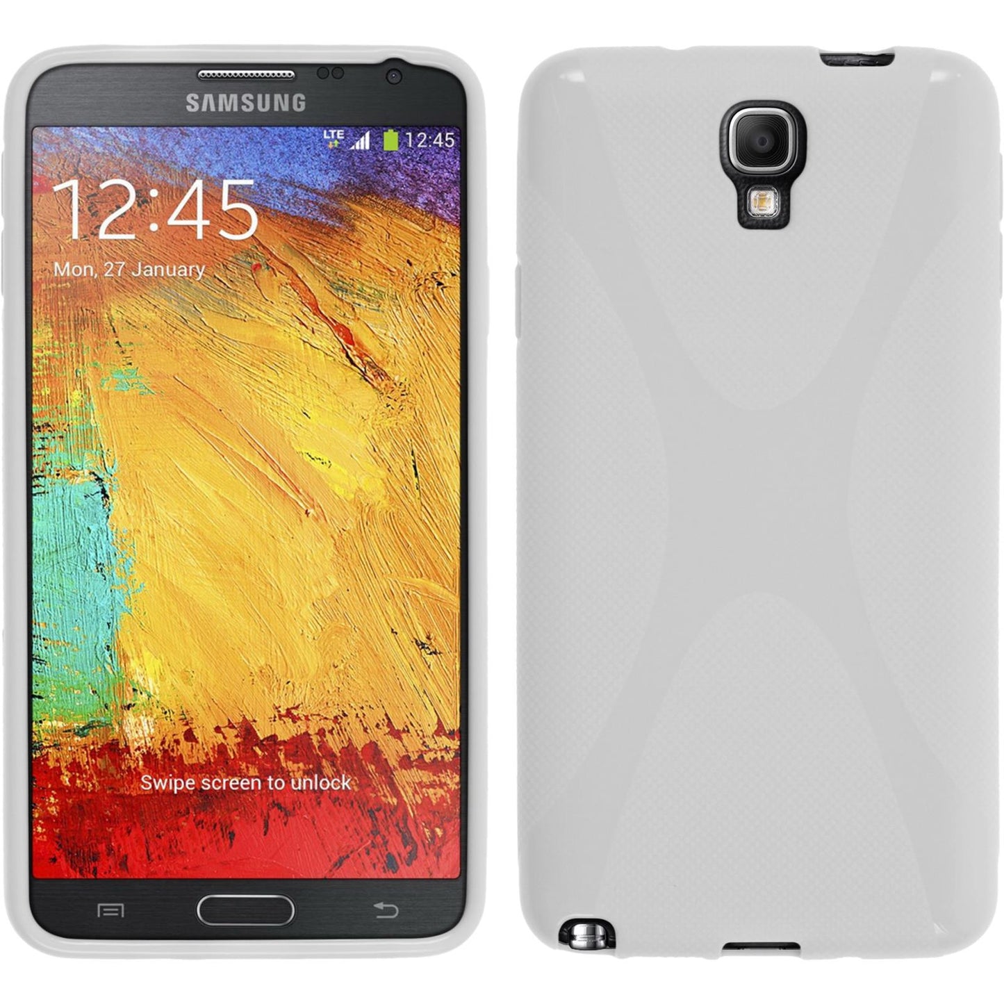 PhoneNatic Case kompatibel mit Samsung Galaxy Note 3 Neo - weifl Silikon Hülle X-Style Cover