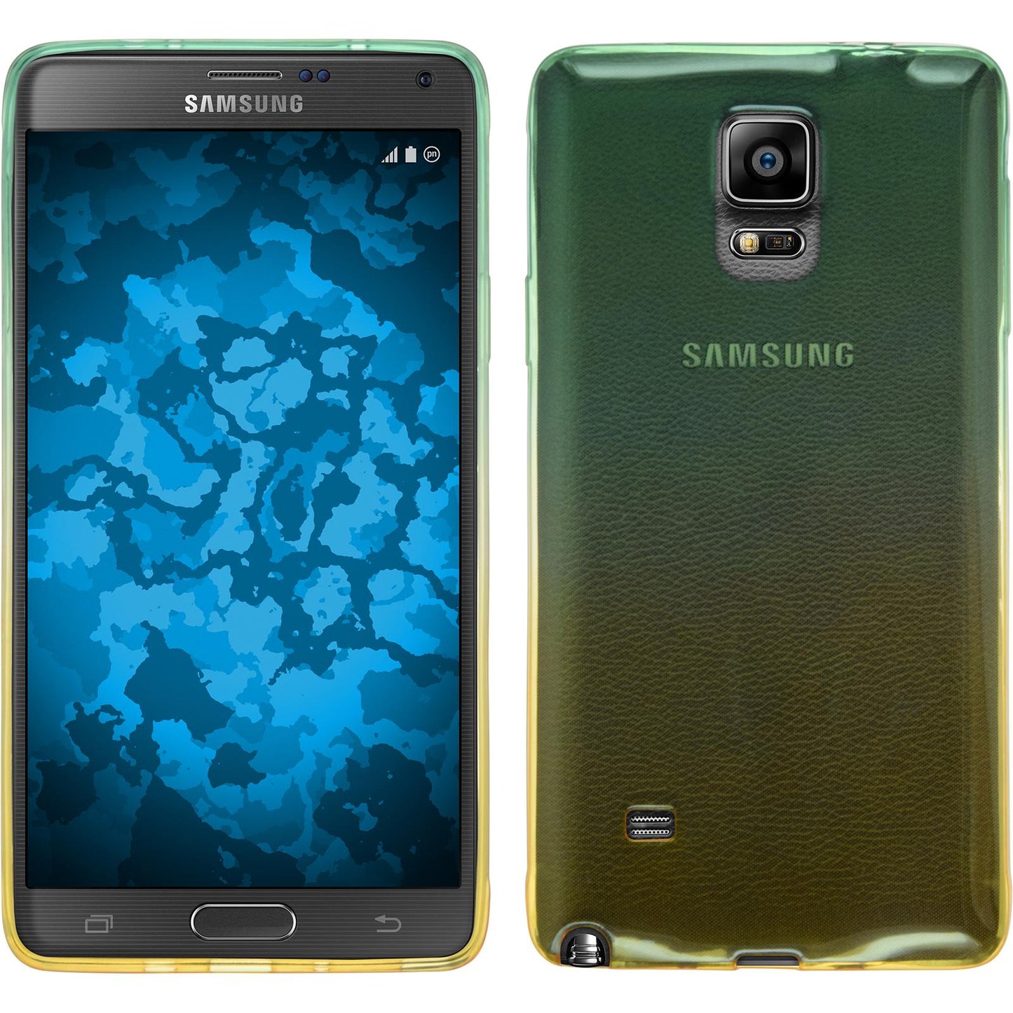 PhoneNatic Case kompatibel mit Samsung Galaxy Note 4 - Design:03 Silikon Hülle OmbrË + 2 Schutzfolien