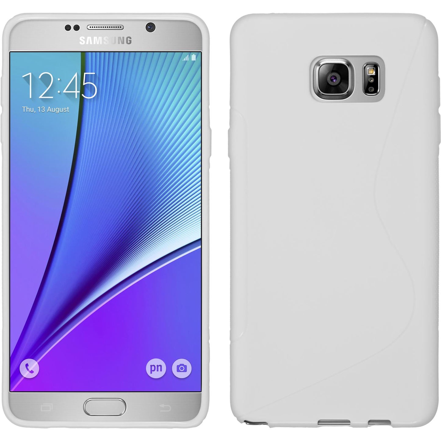 PhoneNatic Case kompatibel mit Samsung Galaxy Note 5 - weifl Silikon Hülle S-Style + 2 Schutzfolien