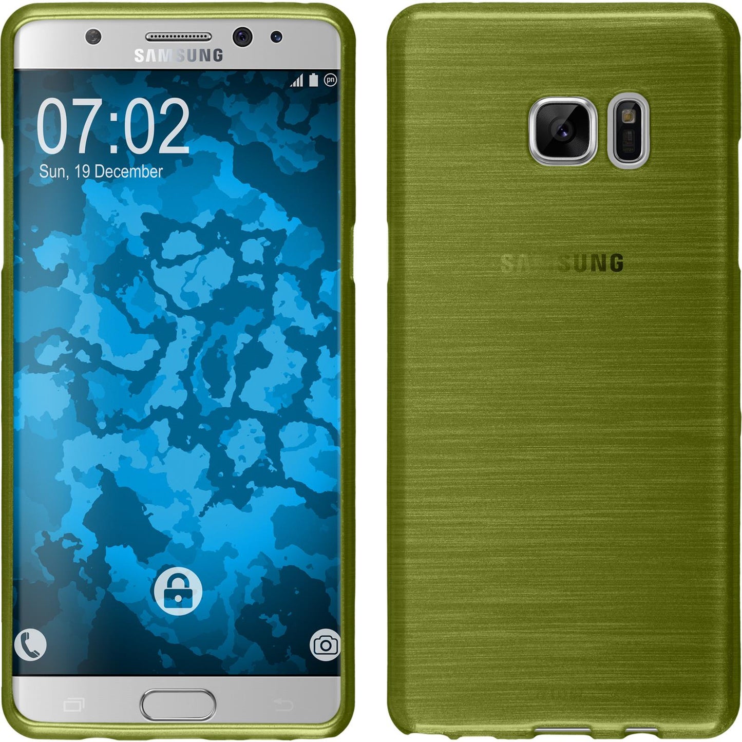 PhoneNatic Case kompatibel mit Samsung Galaxy Note FE - pastellgrün Silikon Hülle brushed Cover