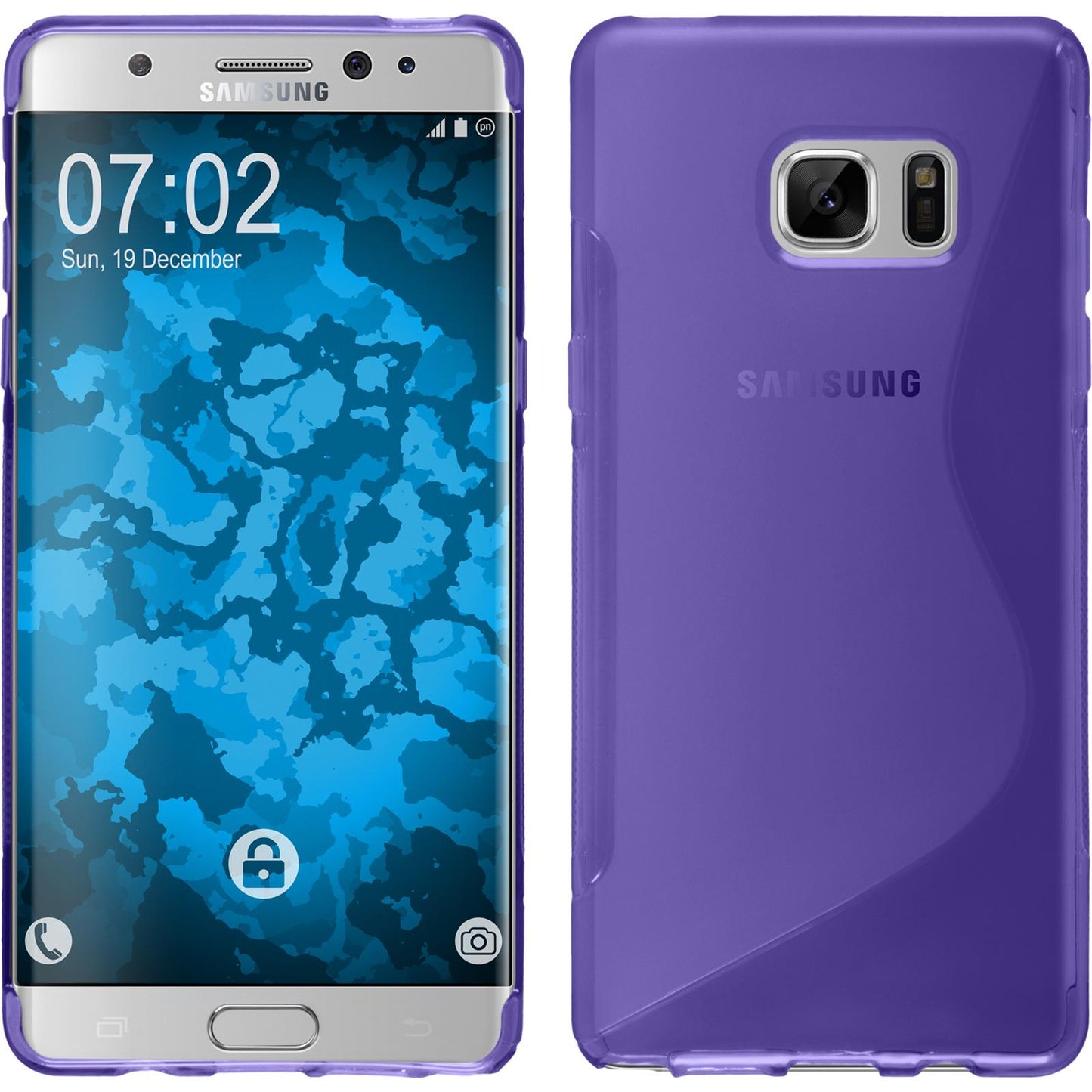 PhoneNatic Case kompatibel mit Samsung Galaxy Note FE - lila Silikon Hülle S-Style Cover