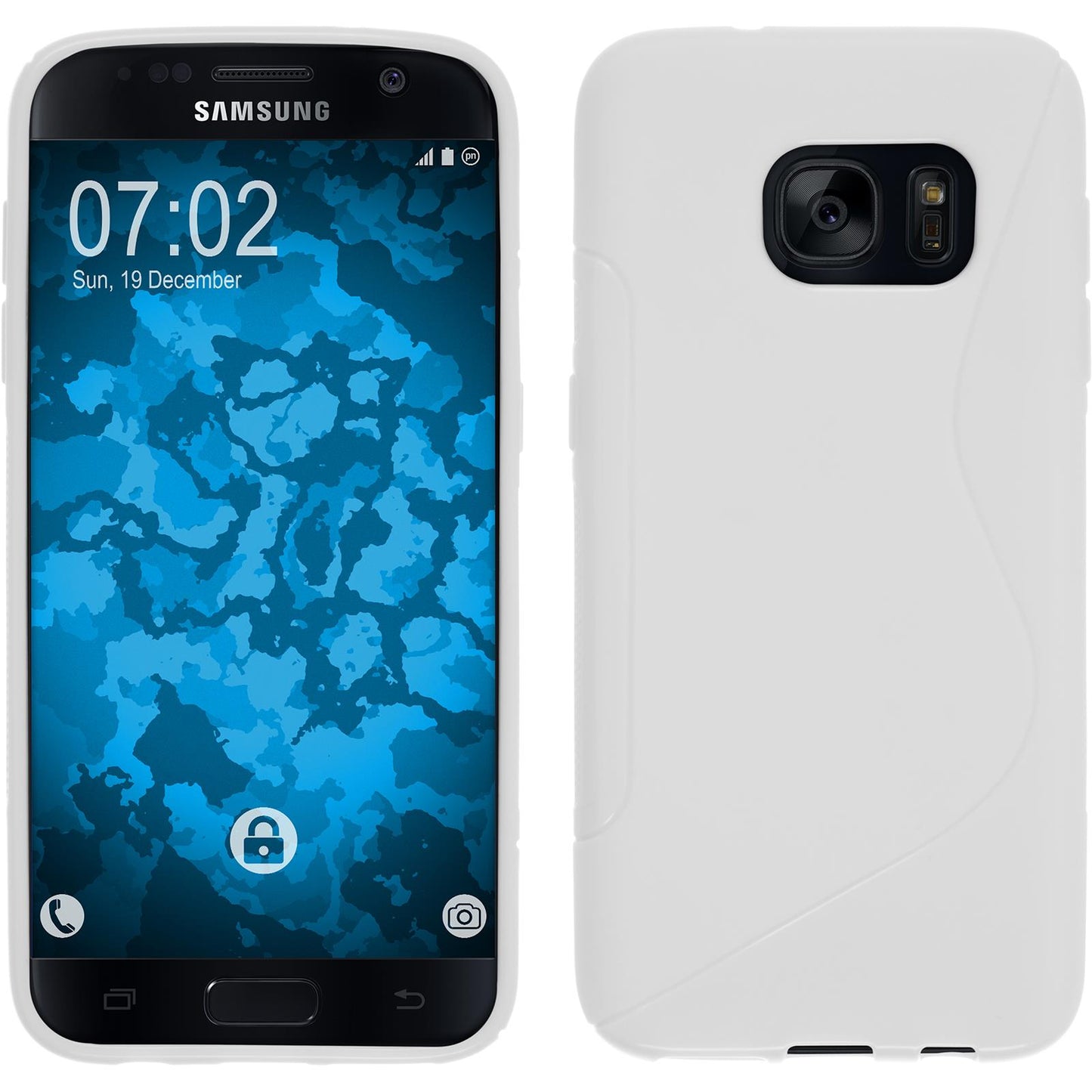 PhoneNatic Case kompatibel mit Samsung Galaxy S7 - weifl Silikon Hülle S-Style + 2 Schutzfolien