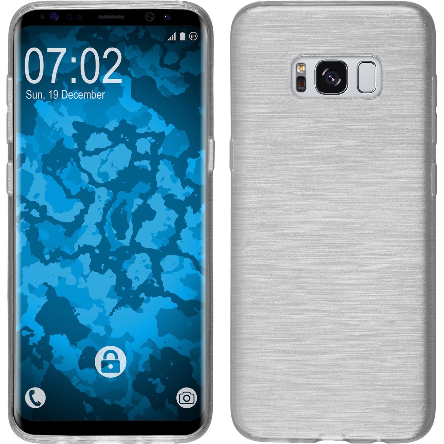 PhoneNatic Case kompatibel mit Samsung Galaxy S8 - weifl Silikon Hülle brushed + flexible Folie