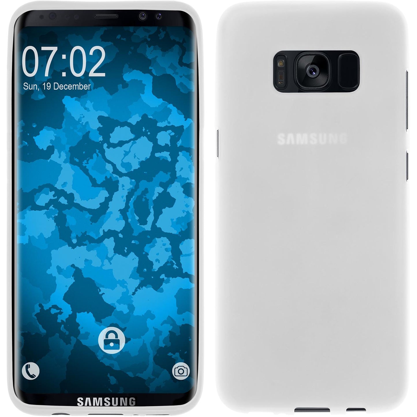 PhoneNatic Case kompatibel mit Samsung Galaxy S8 - weifl Silikon Hülle matt + flexible Folie