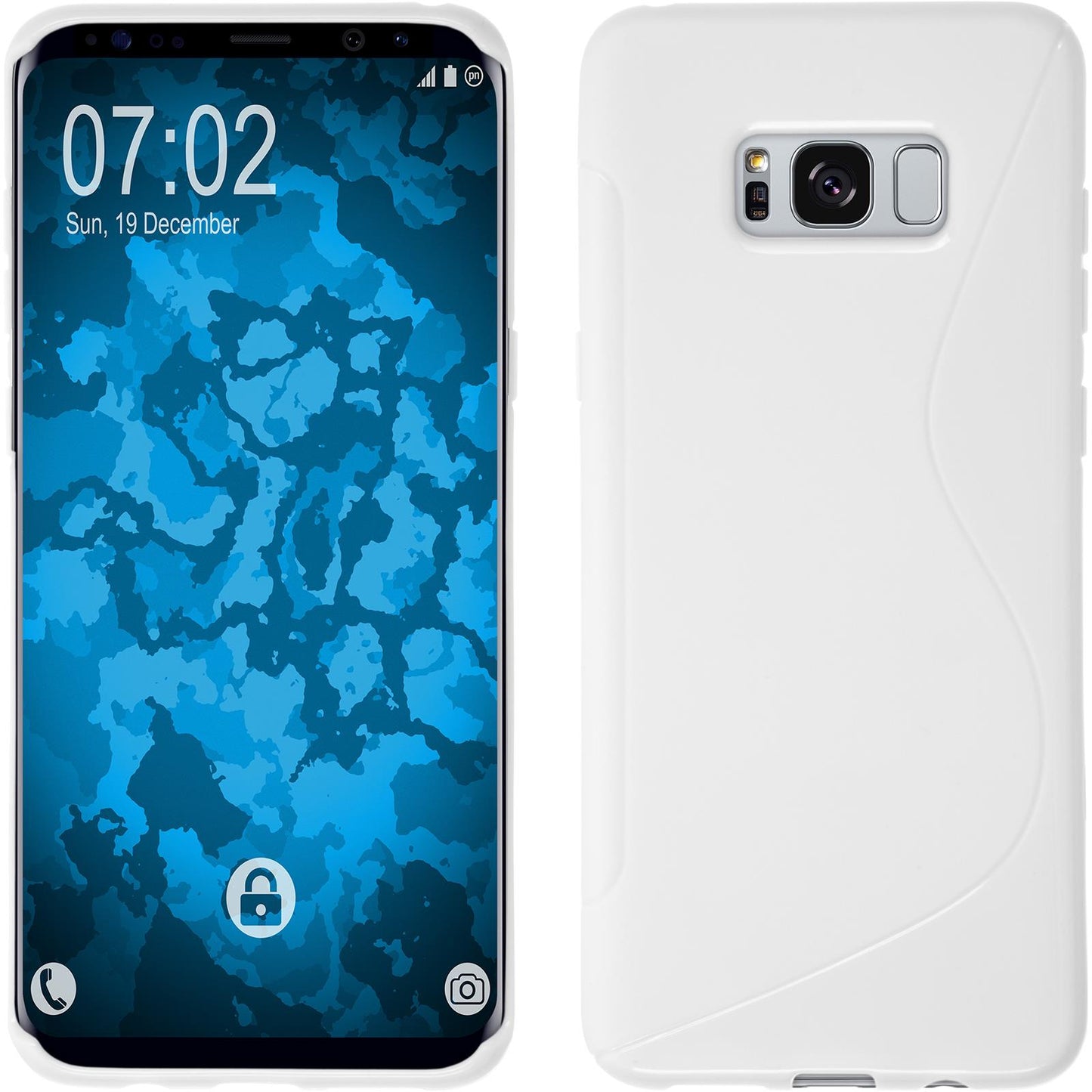PhoneNatic Case kompatibel mit Samsung Galaxy S8 - weifl Silikon Hülle S-Style + flexible Folie