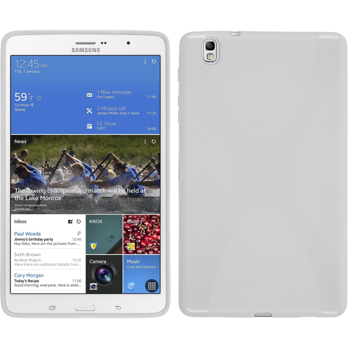 PhoneNatic Case kompatibel mit Samsung Galaxy Tab Pro 8.4 - weifl Silikon Hülle X-Style + 2 Schutzfolien