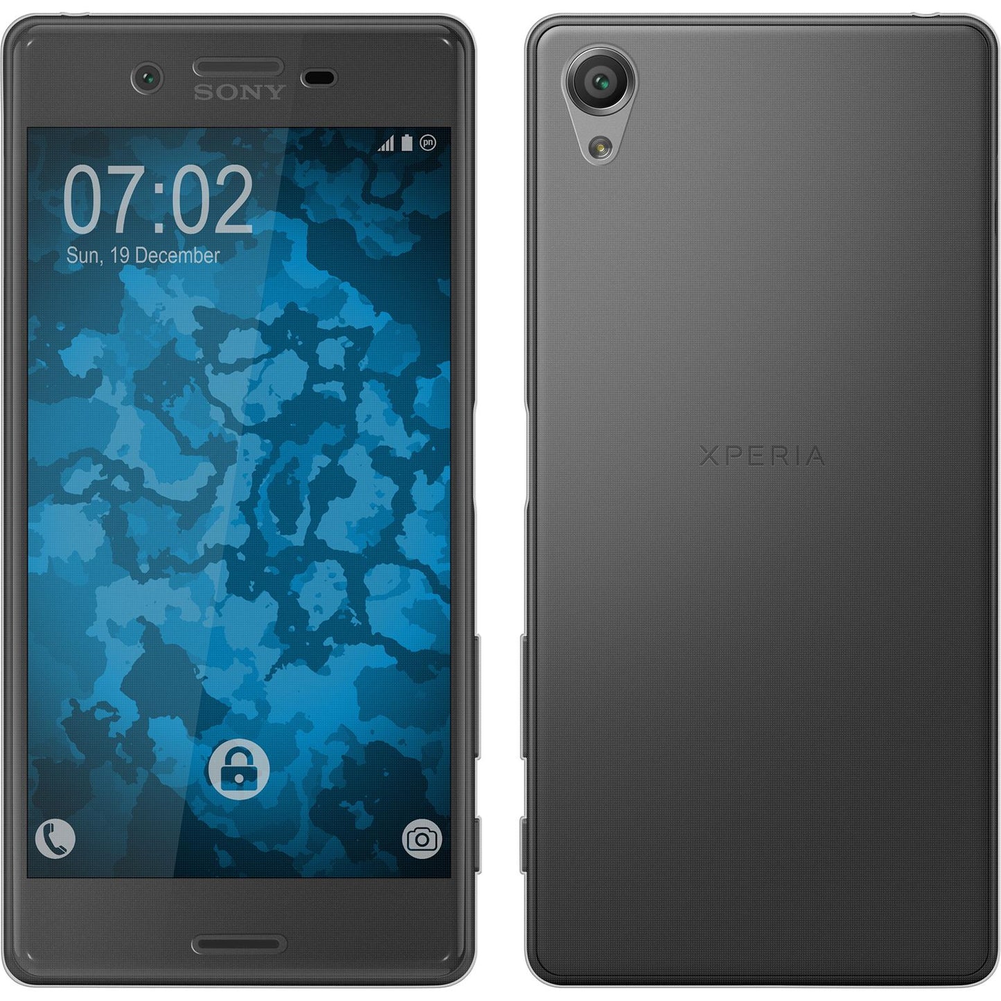 PhoneNatic Case kompatibel mit Sony Xperia X - grau Silikon Hülle 360∞ Fullbody Cover