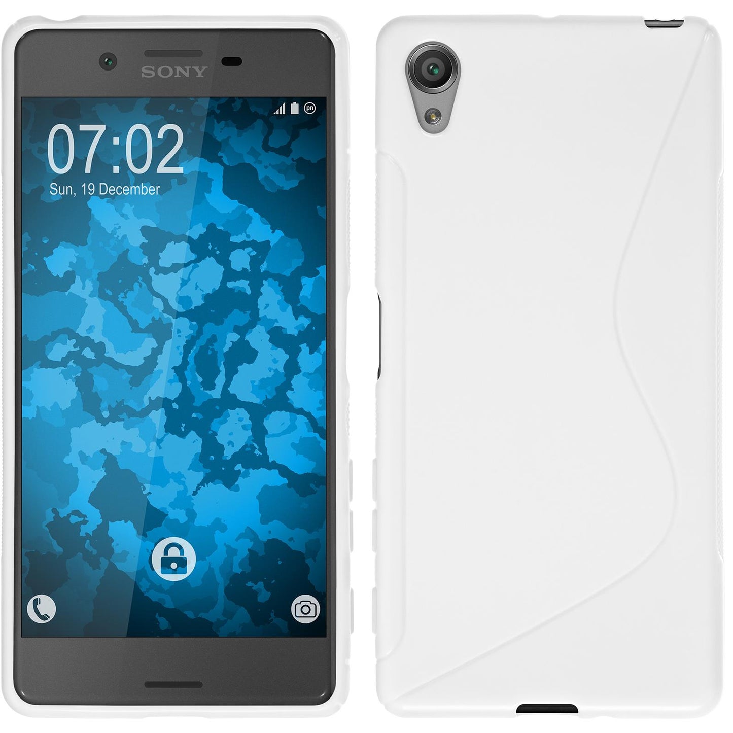 PhoneNatic Case kompatibel mit Sony Xperia X - weifl Silikon Hülle S-Style + 2 Schutzfolien