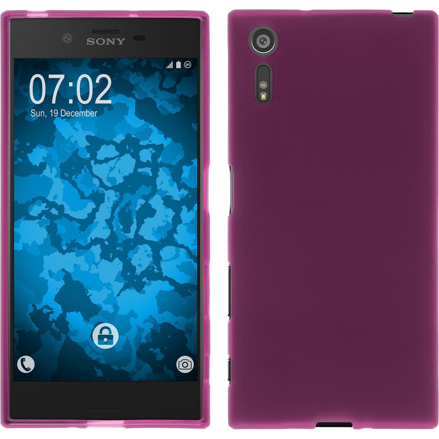 PhoneNatic Case kompatibel mit Sony Xperia XZ - pink Silikon Hülle matt + 2 Schutzfolien