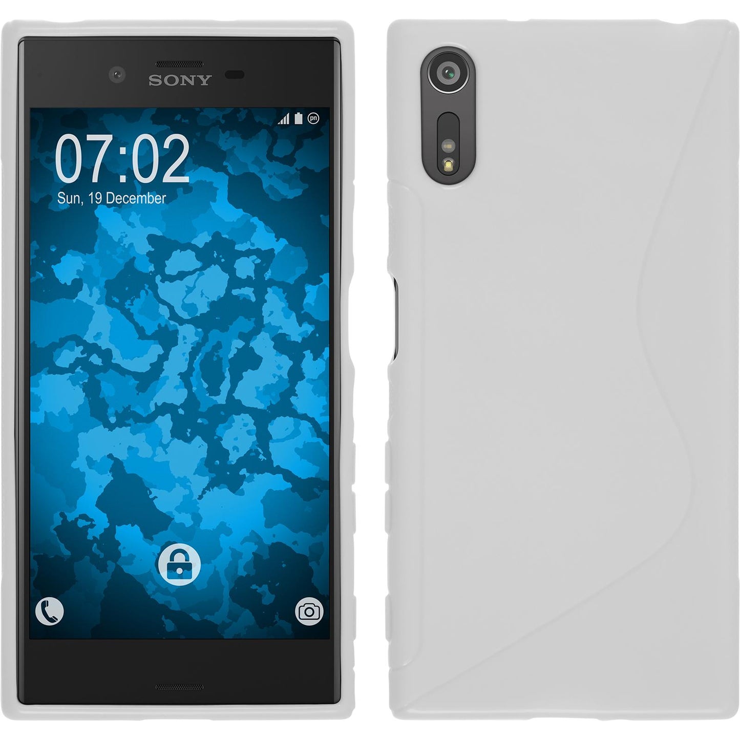 PhoneNatic Case kompatibel mit Sony Xperia XZ - weifl Silikon Hülle S-Style + 2 Schutzfolien