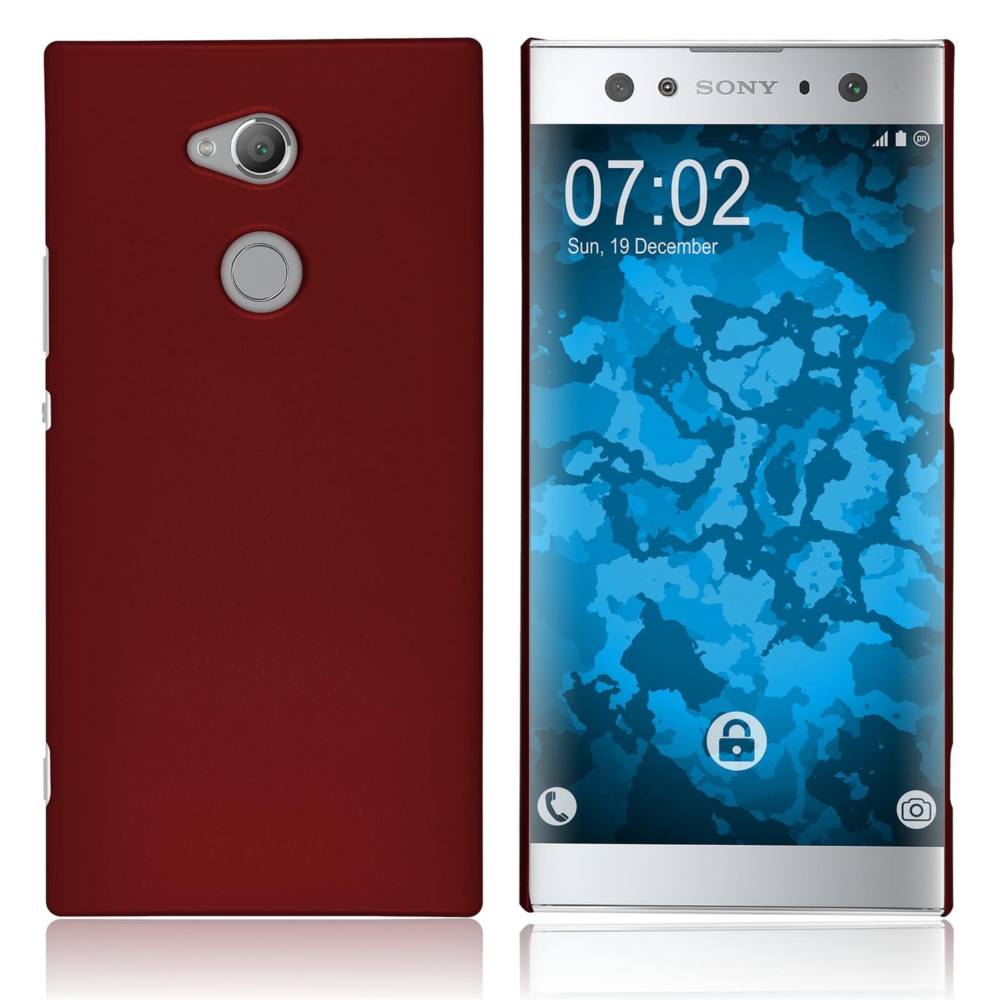 Hardcase für Sony Xperia XA2 Ultra gummiert rot