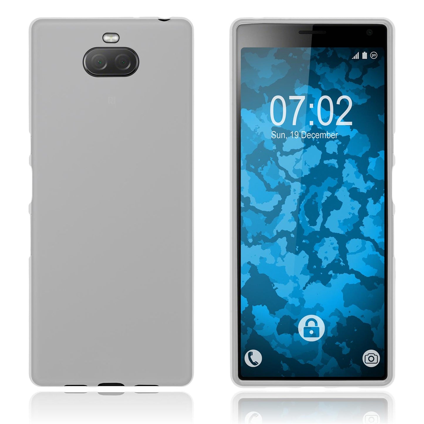 PhoneNatic Case kompatibel mit Sony Xperia 10 - weifl Silikon Hülle matt + 2 Schutzfolien