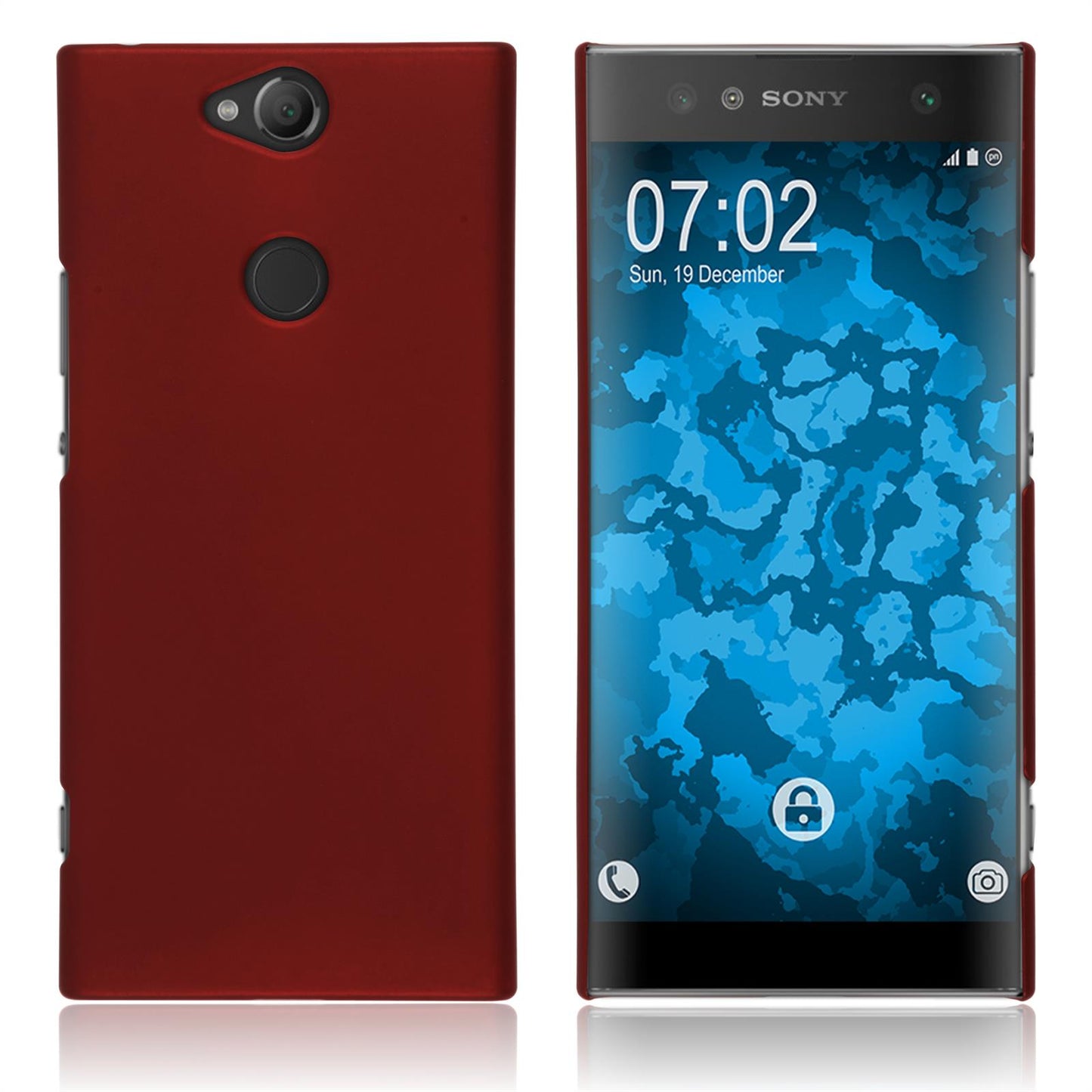 Hardcase für Sony Xperia XA2 Plus gummiert rot