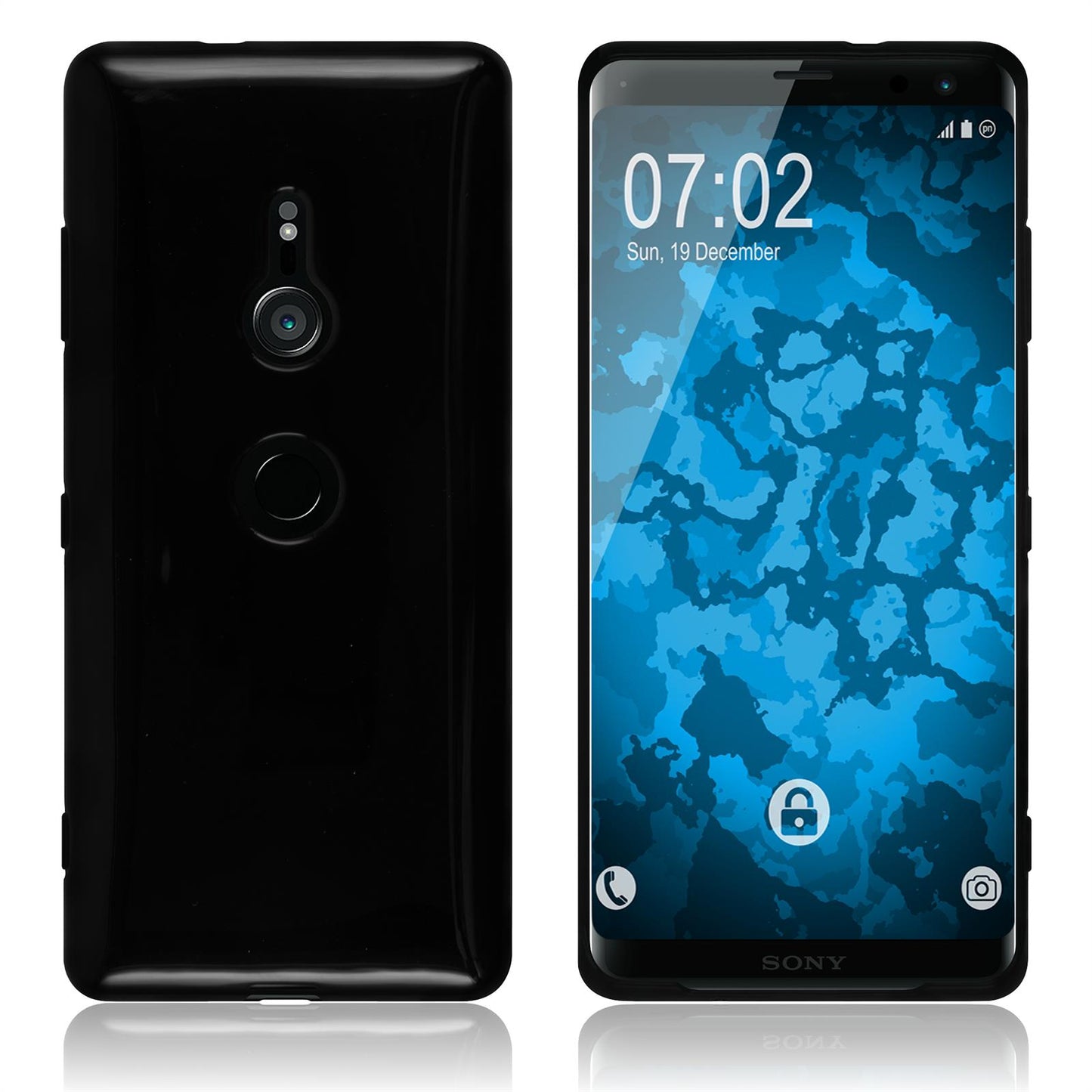 PhoneNatic Case kompatibel mit Sony Xperia XZ3 - schwarz Silikon Hülle Cover