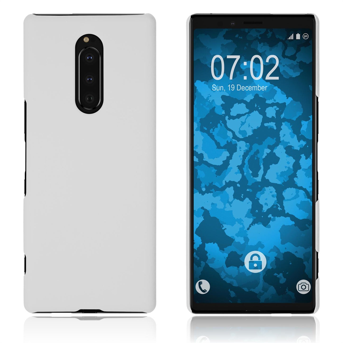 Hardcase für Sony Xperia 1 gummiert weifl
