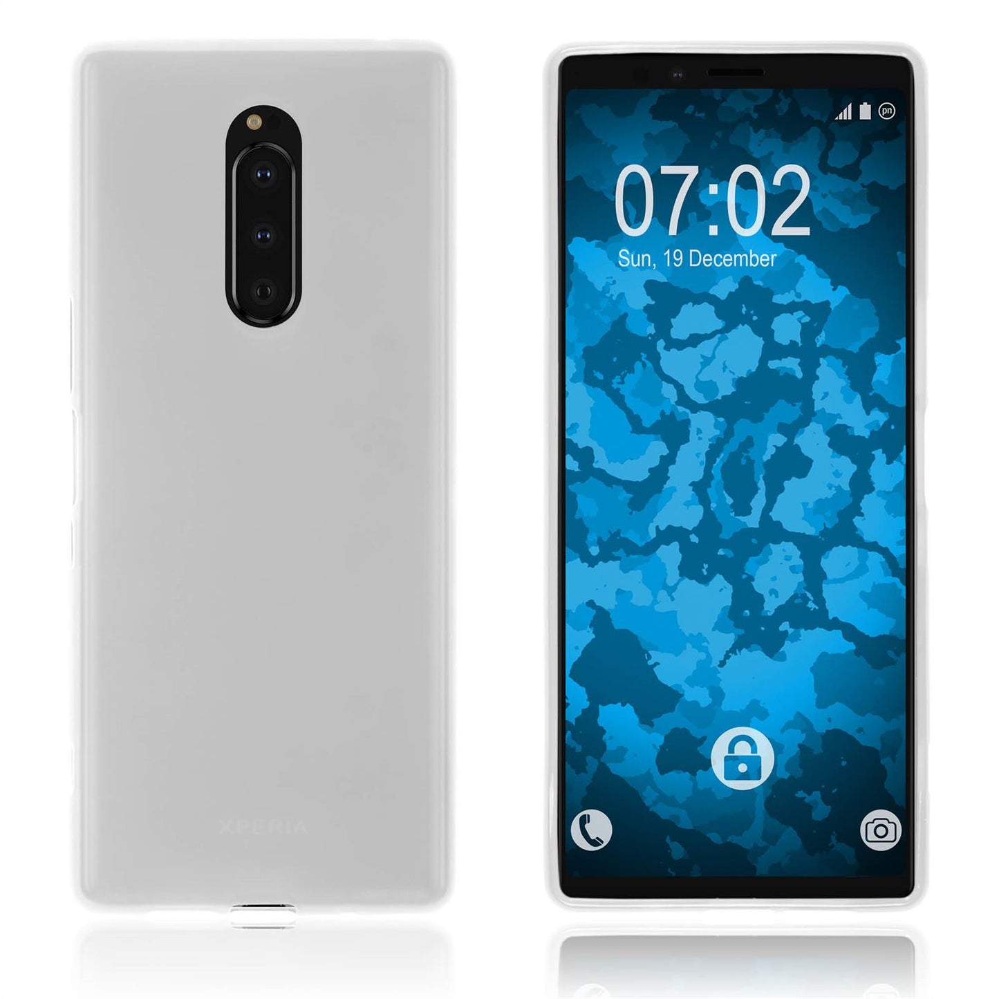 PhoneNatic Case kompatibel mit Sony Xperia 1 - transparent-weifl Silikon Hülle matt Cover