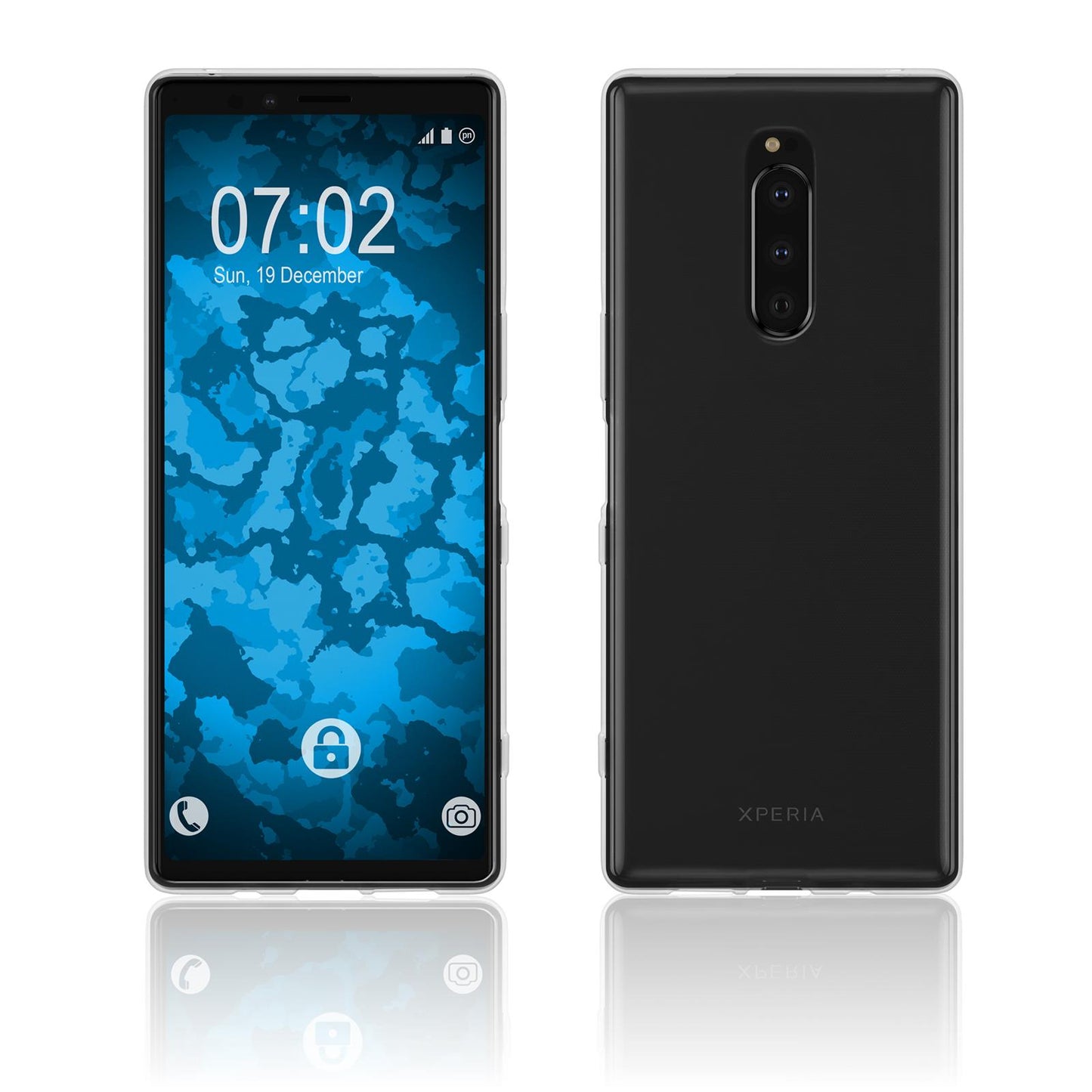 PhoneNatic Case kompatibel mit Sony Xperia 1 - Crystal Clear Silikon Hülle transparent Cover