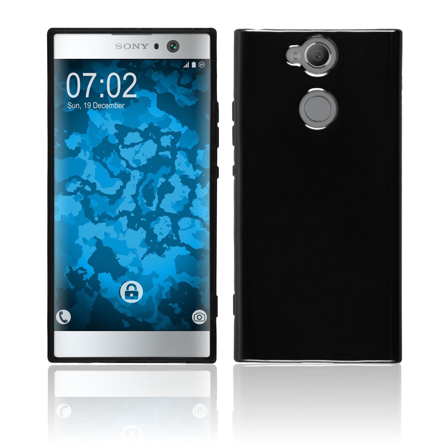 PhoneNatic Case kompatibel mit Sony Xperia XA2 - schwarz Silikon Hülle Cover