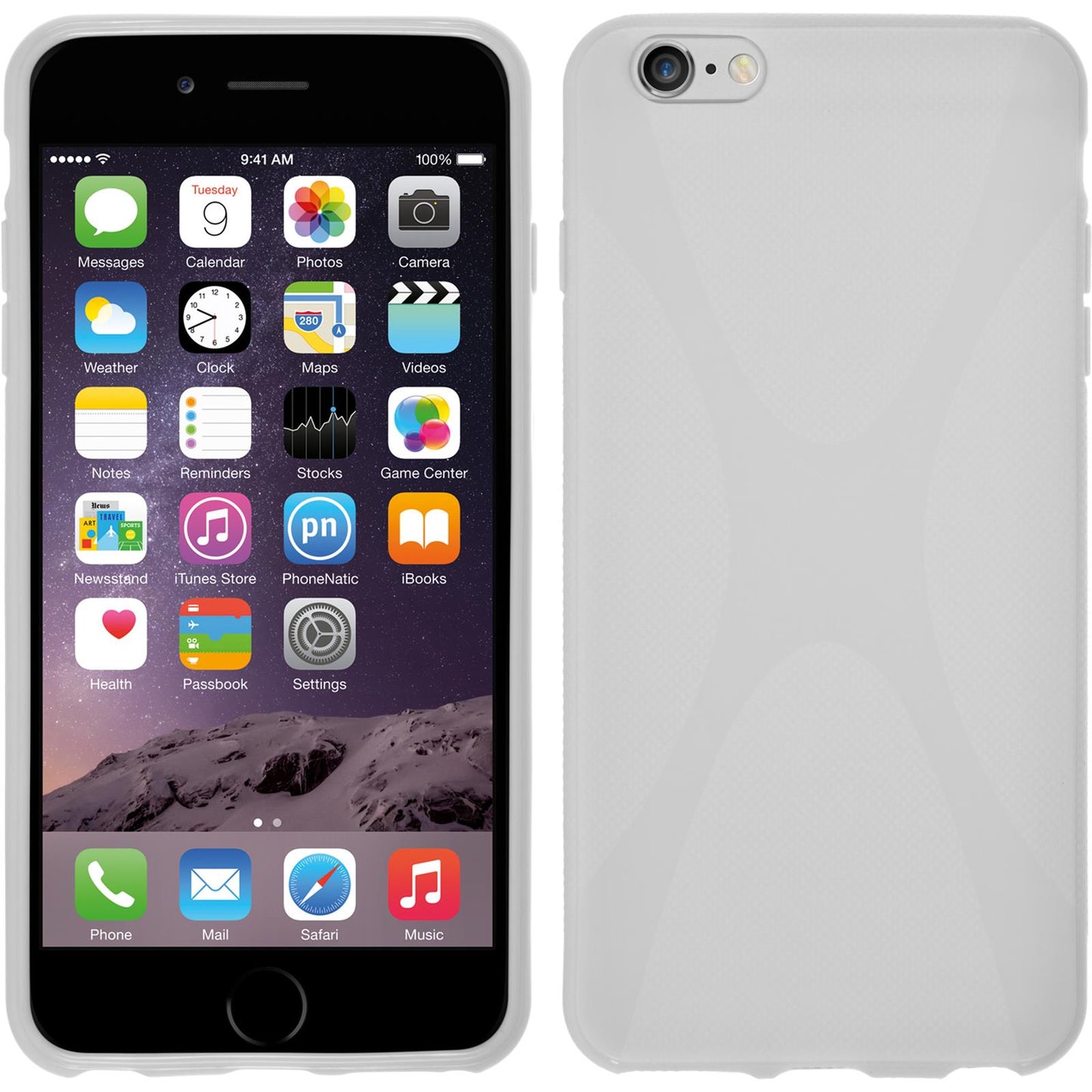 PhoneNatic Case kompatibel mit Apple iPhone 6 Plus / 6s Plus - weifl Silikon Hülle X-Style + 2 Schutzfolien