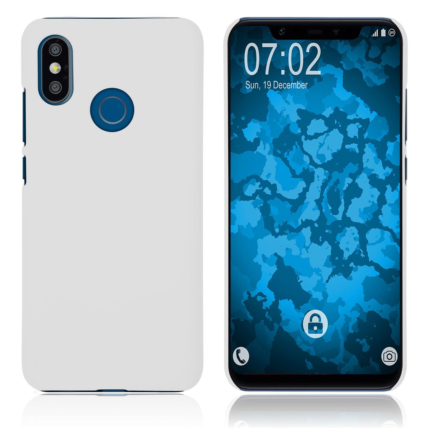 Hardcase für Xiaomi Mi 8 gummiert weifl