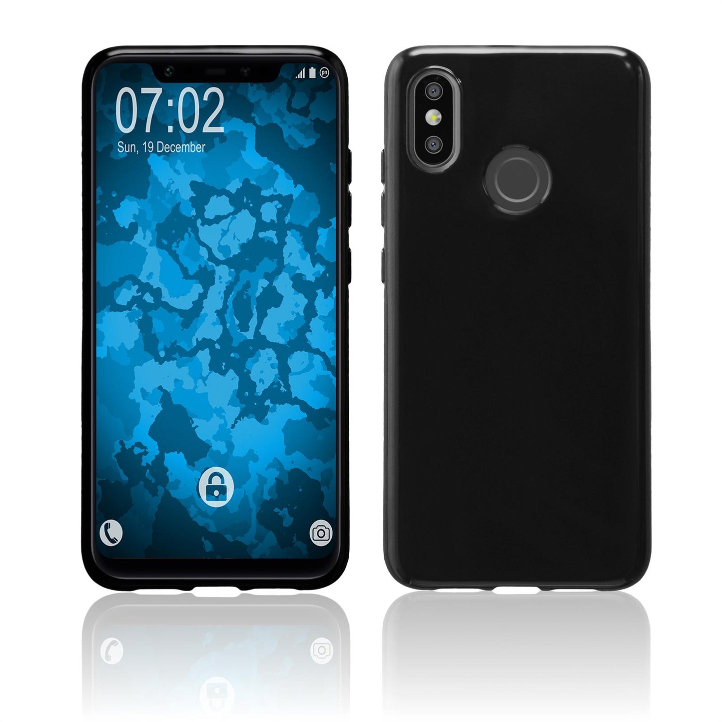 PhoneNatic Case kompatibel mit Xiaomi Mi 8 - schwarz Silikon Hülle Cover