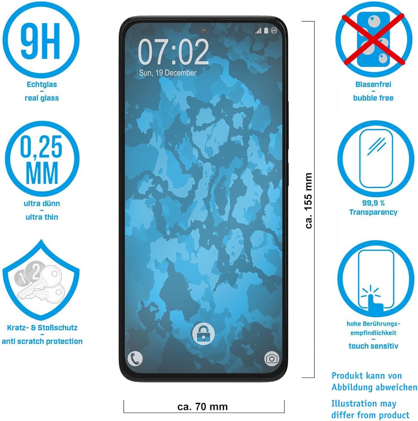 1x Glas-Folie klar für Xiaomi Poco F5 – Panzerglas für Xiaomi Poco F5